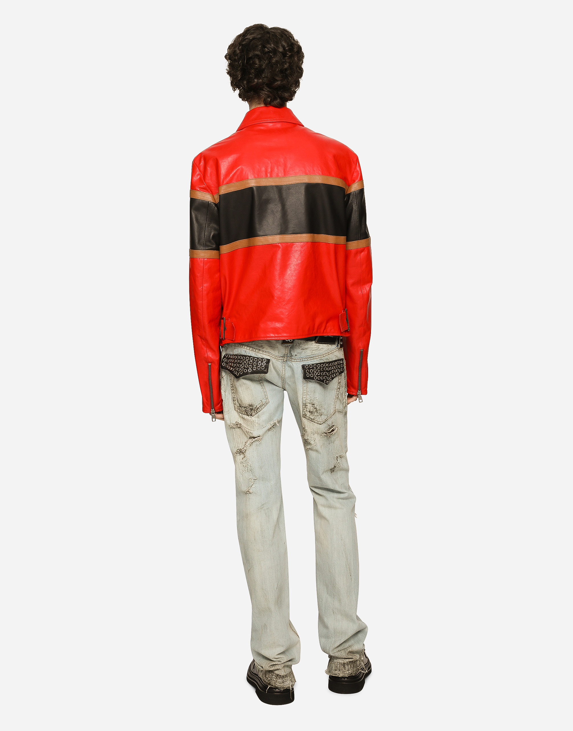 DOLCE & GABBANA WASHED DIRTY DENIM JEANS WITH RIPS