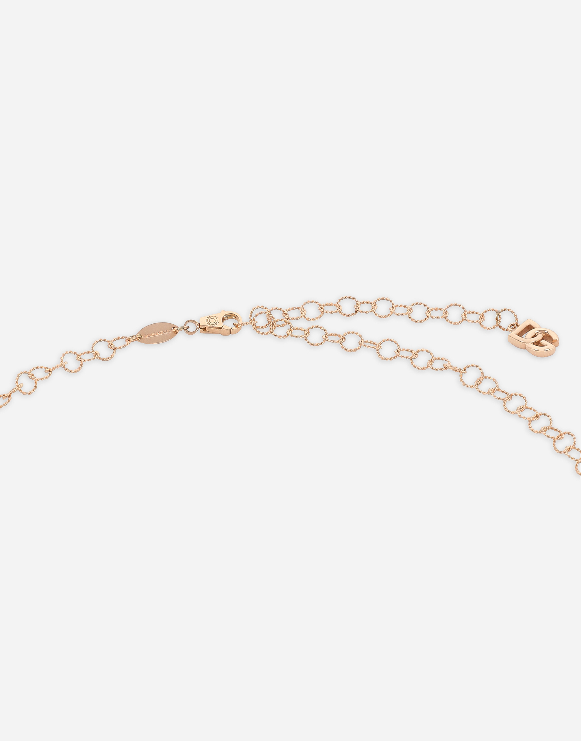 Shop Dolce & Gabbana Twisted Wire Chain Necklace In Red Gold 18kt