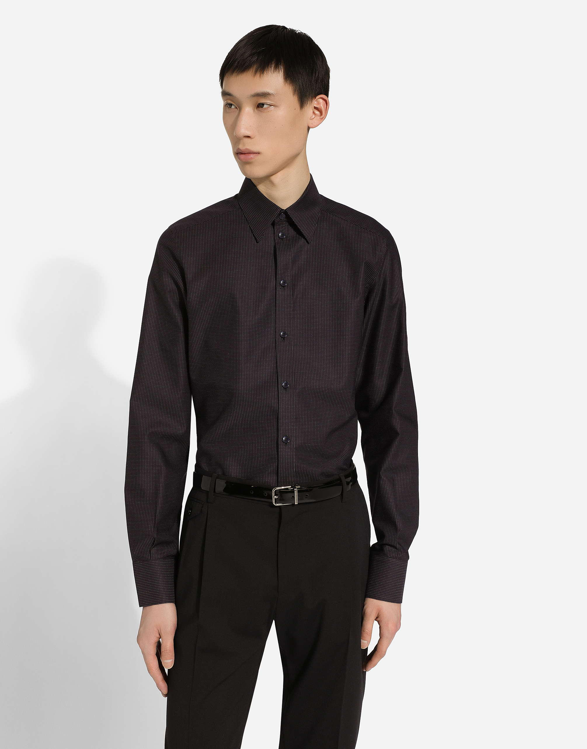 Dolce & Gabbana Cotton Martini-fit Shirt In Multicolor