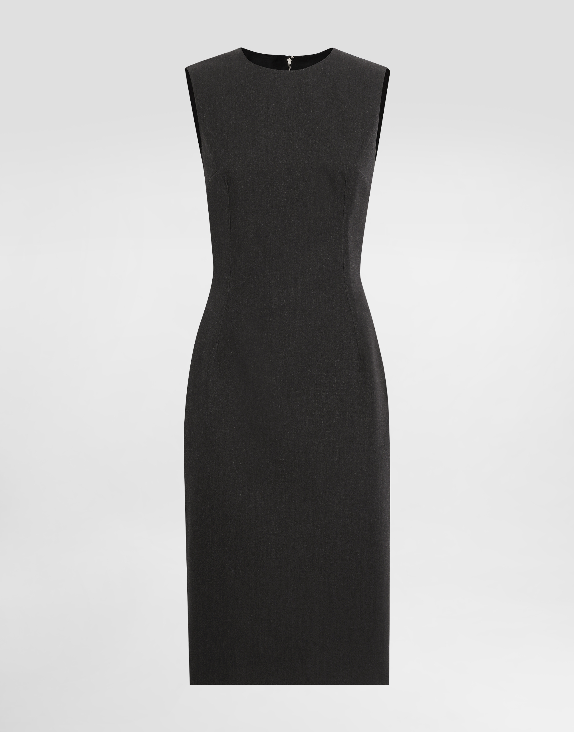 Dolce & Gabbana Woolen Calf-length Sheath Dress - Woman Dresses Gray
