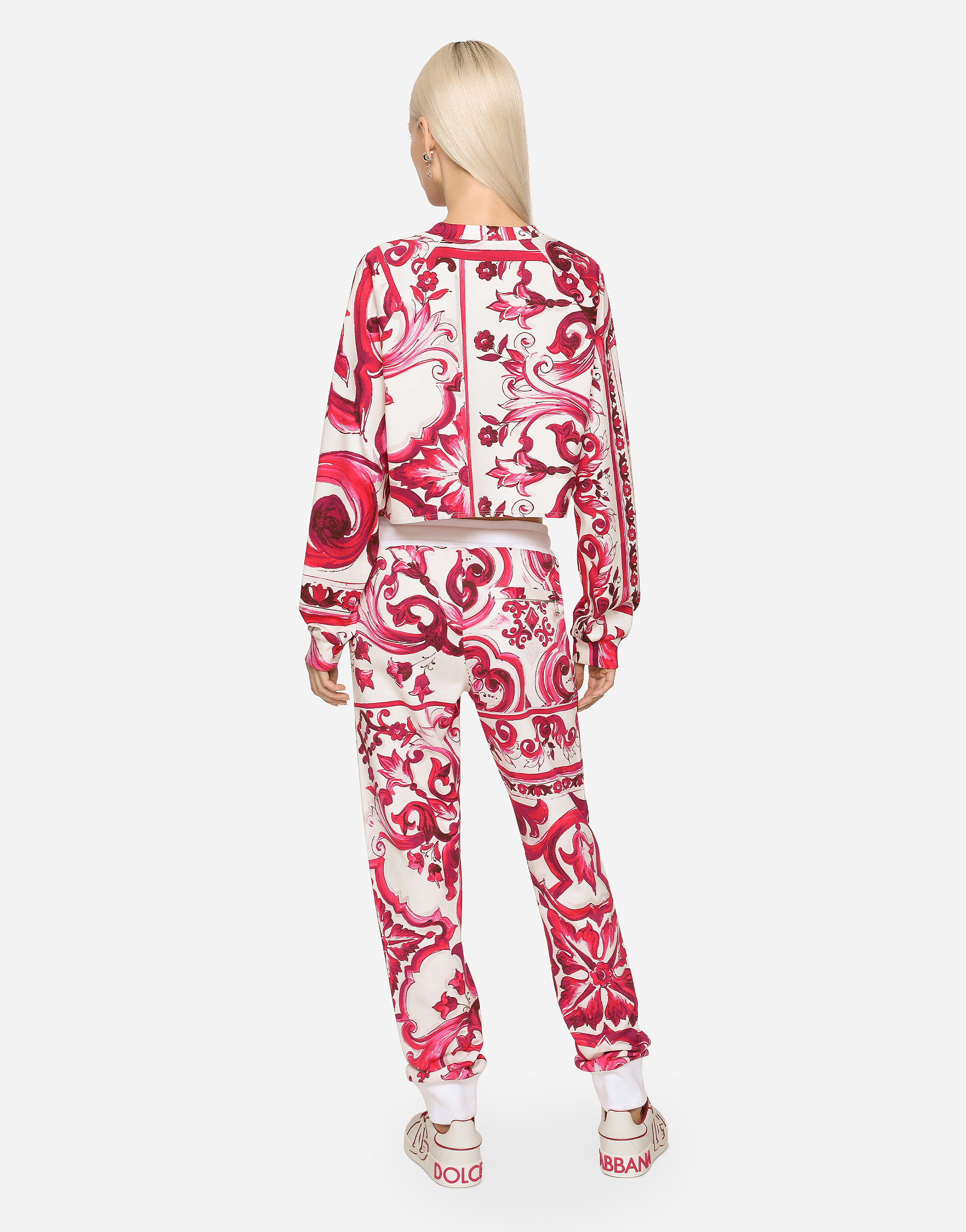 DOLCE & GABBANA MAJOLICA-PRINT JERSEY JOGGING PANTS