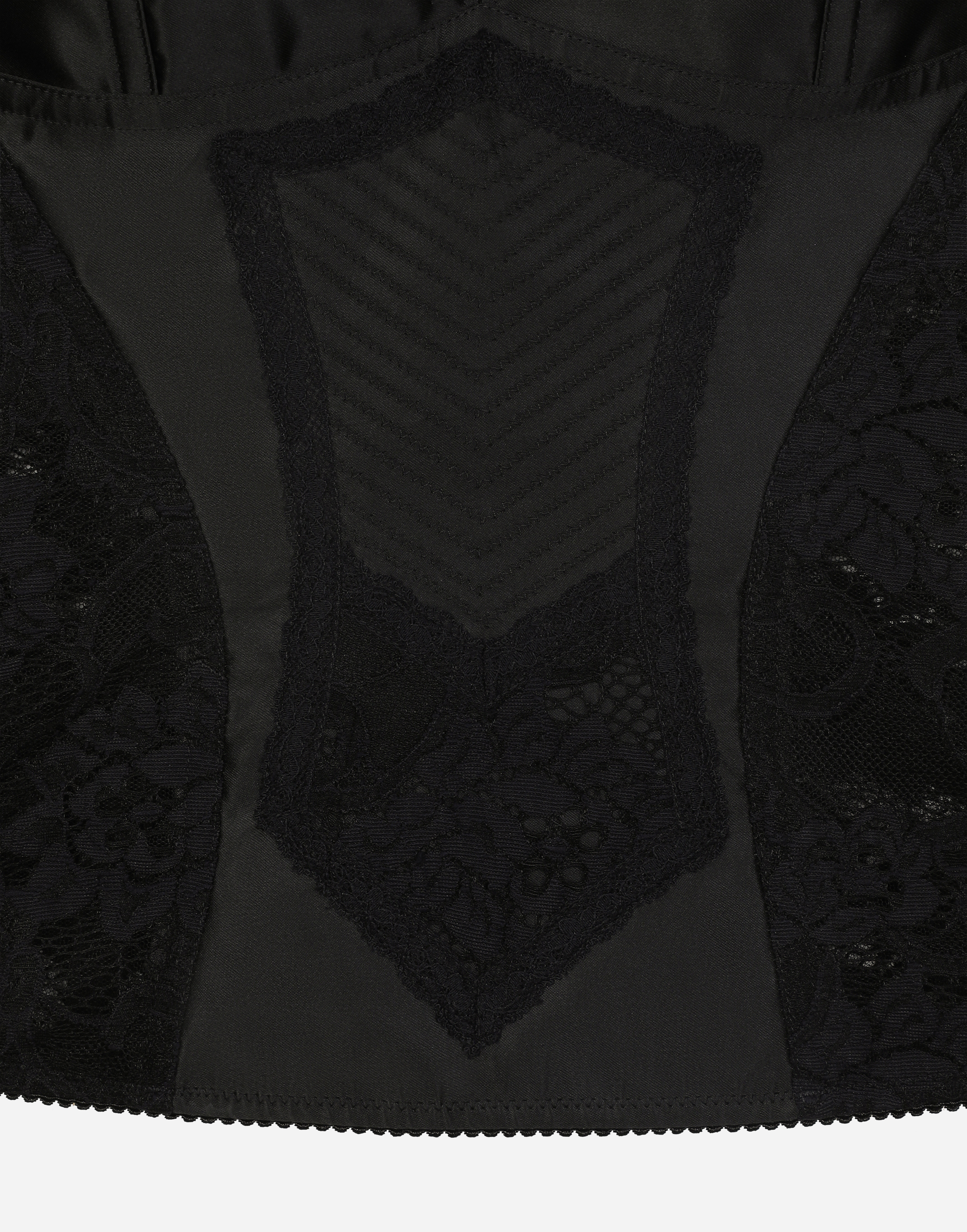 Dolce & Gabbana Corset Lace And Satin Top In ブラック