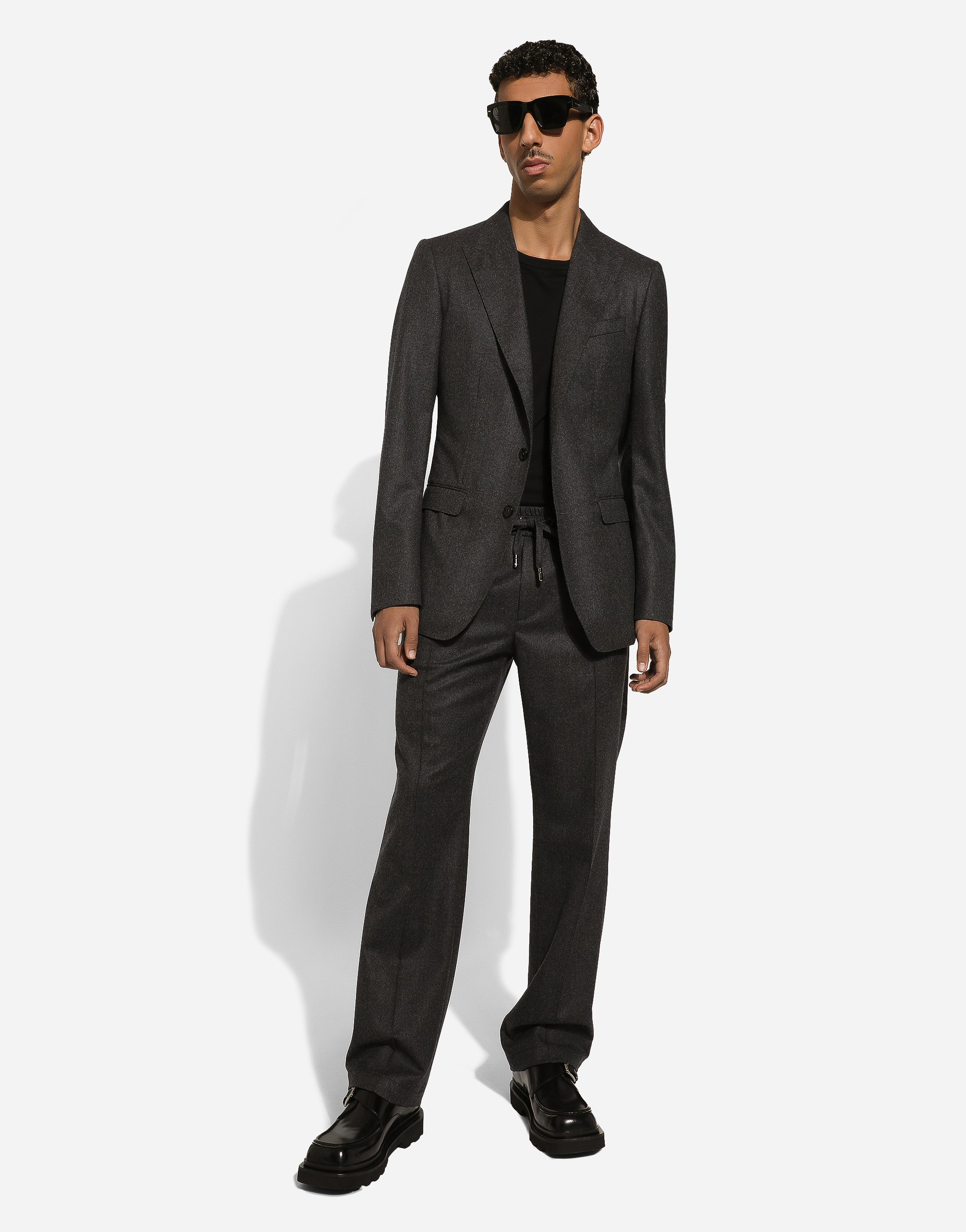 Dolce & Gabbana Straight Leg Trousers Crease Detailing Pockets In Grey