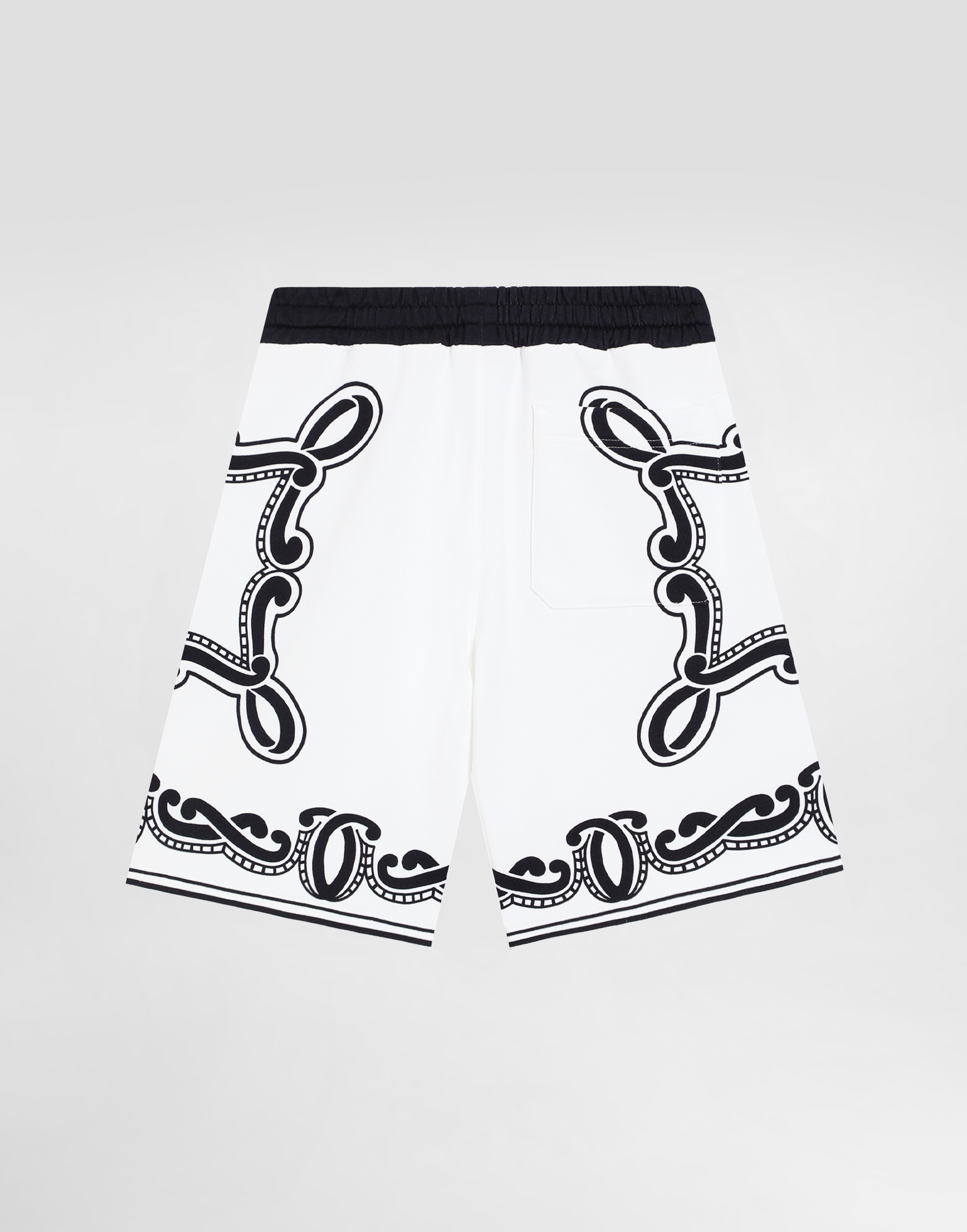 Dolce & Gabbana Fleece Shorts With Bandanna Print In Print