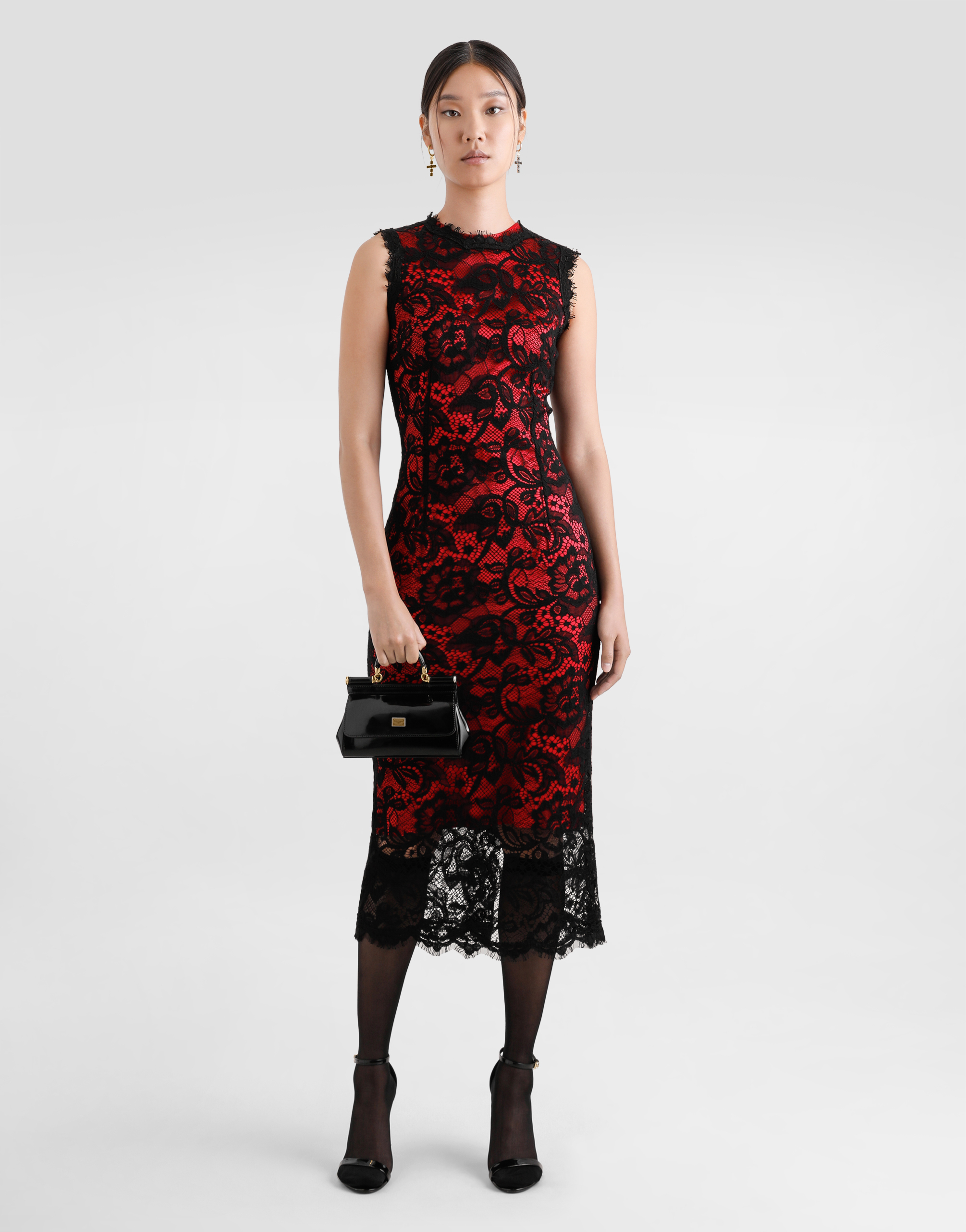 Dolce & Gabbana Small Sicily Polished Shoulder Bag In Black