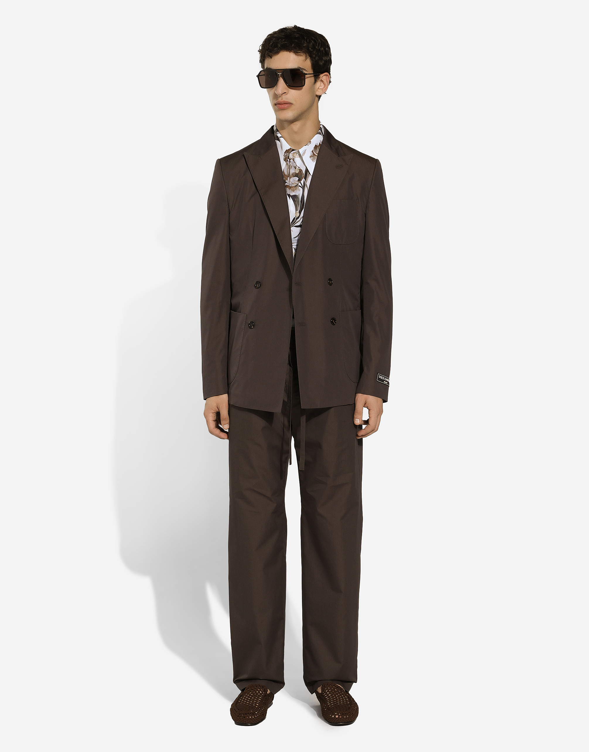 Dolce & Gabbana Poplin Jogging Pants In Brown