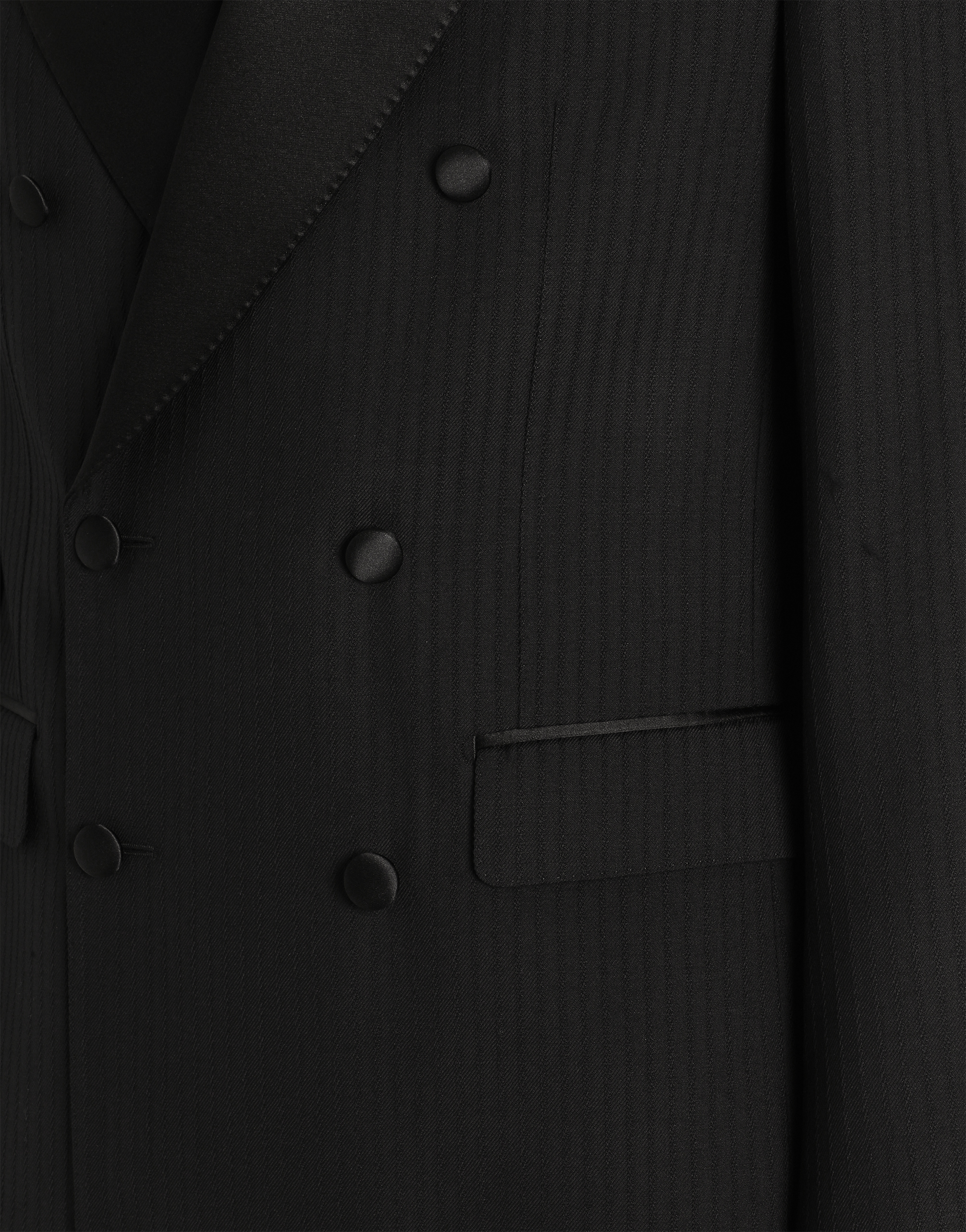  Dolce & Gabbana Dolce & Gabbana Double-breasted Sicilia Light Jacket In Striped Jacquard - Man Suits And Blazers Black 54 
