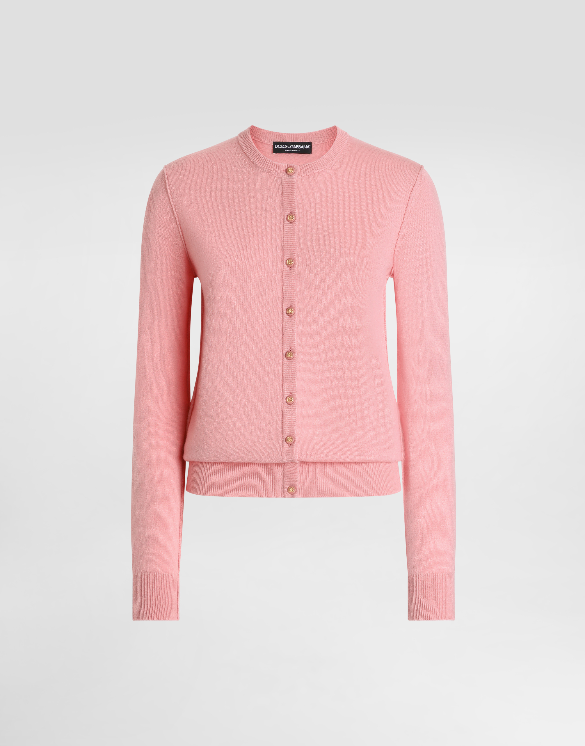Dolce & Gabbana Cashmere Cardigan With Inside-out Seams - Woman Sweaters And Cardigans Pink