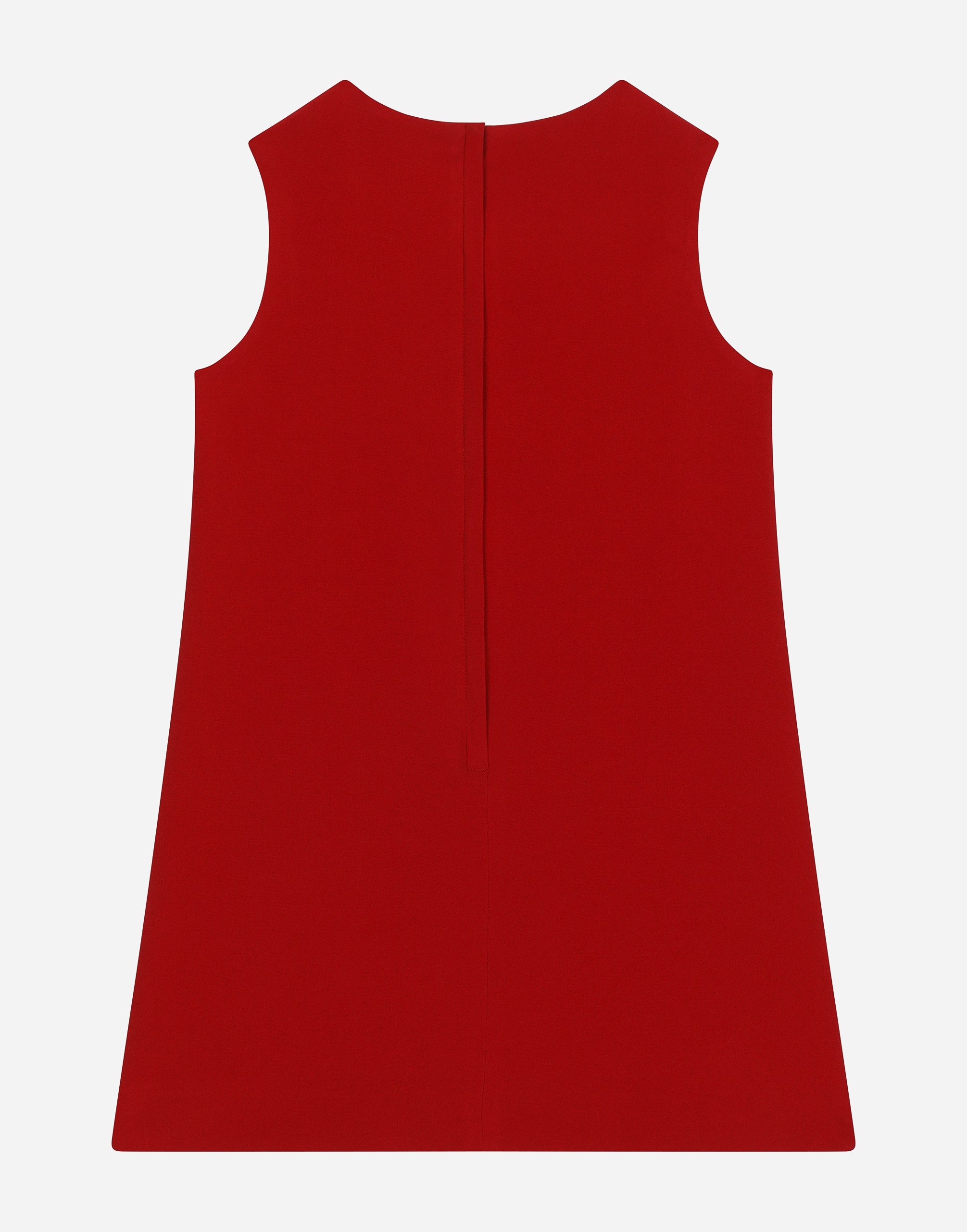 Dolce & Gabbana Sleeveless Cady Dress With Dg Patch In Red