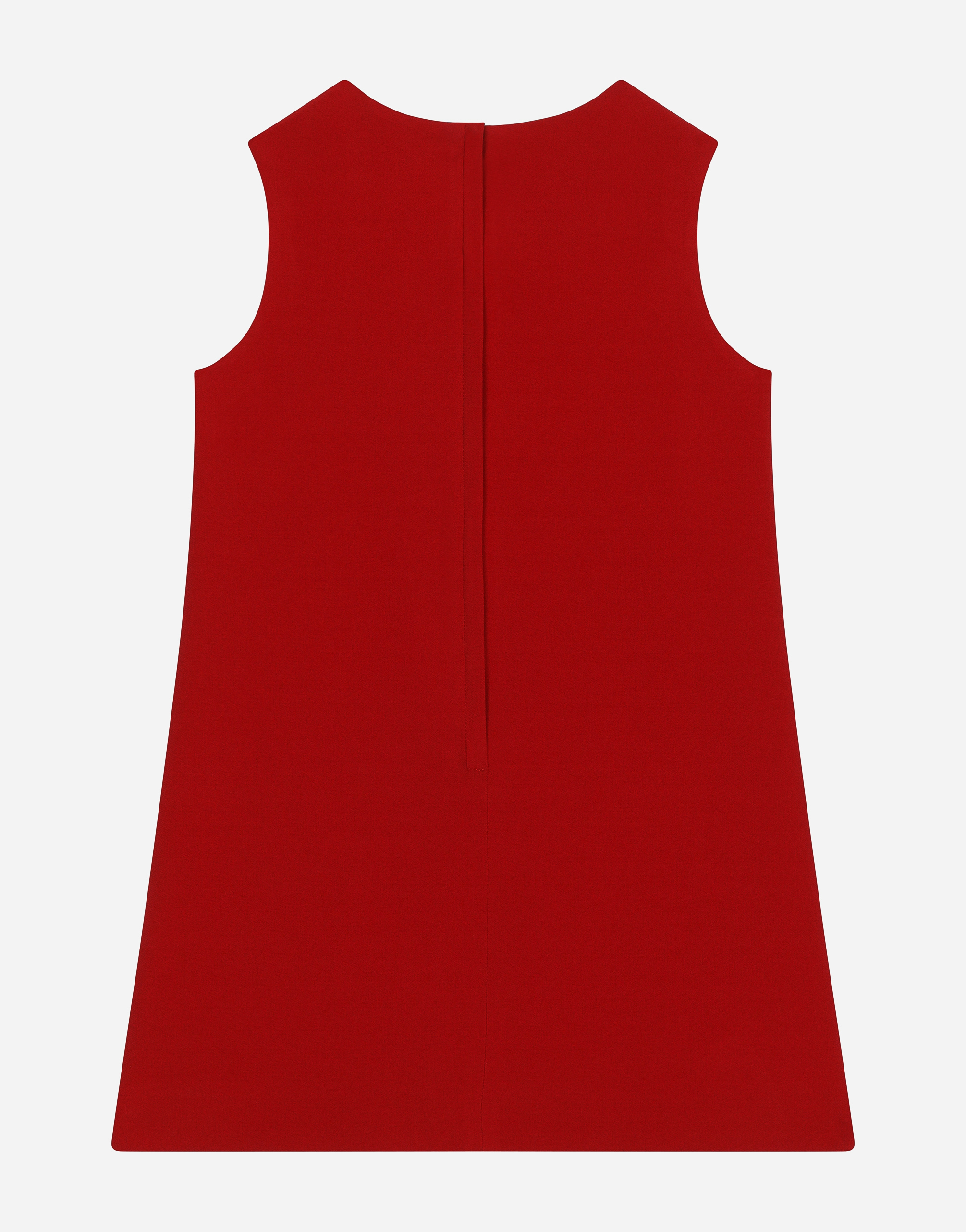 Shop Dolce & Gabbana Sleeveless Cady Dress With Dg Patch In Red