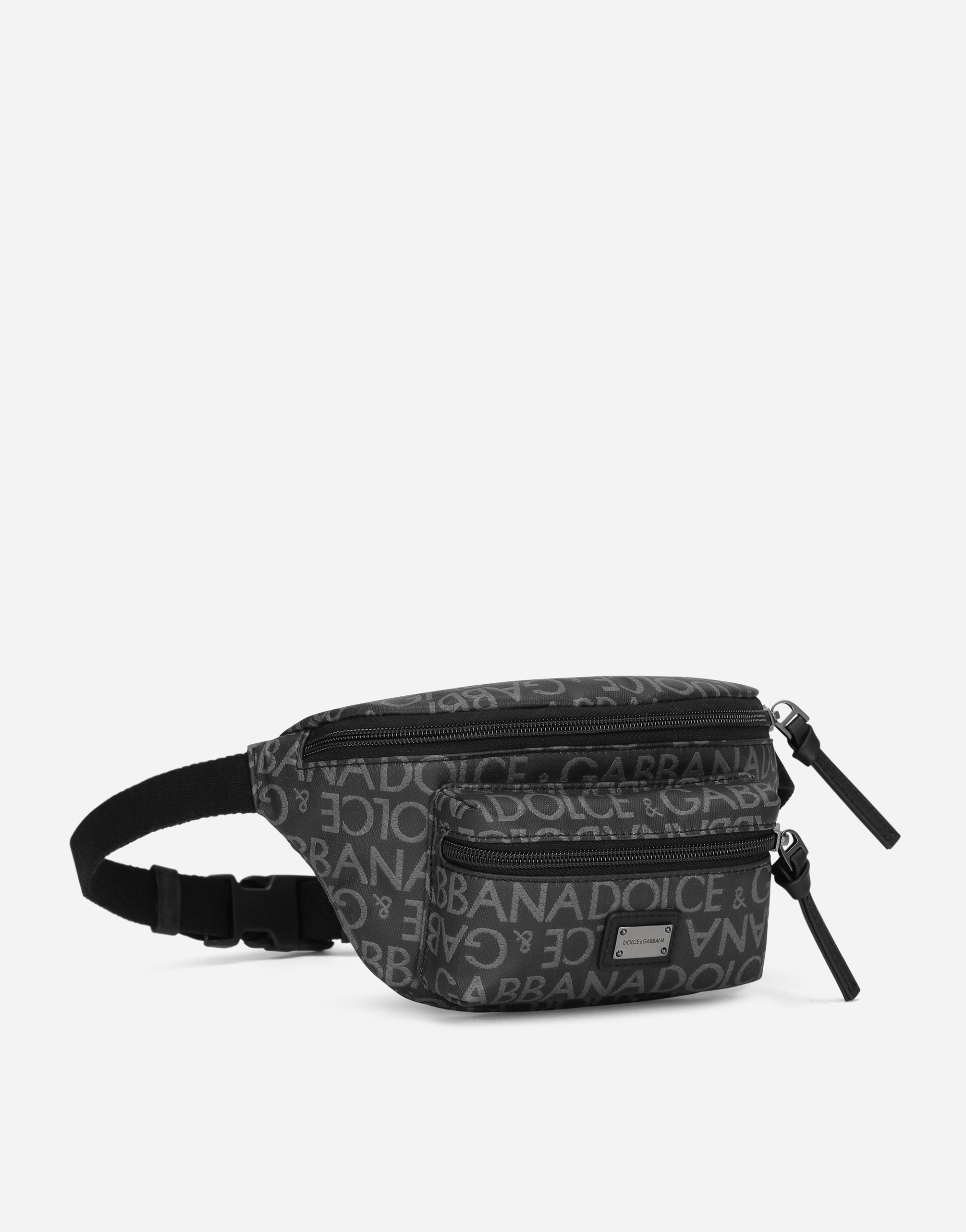 DOLCE & GABBANA COATED JACQUARD BELT BAG