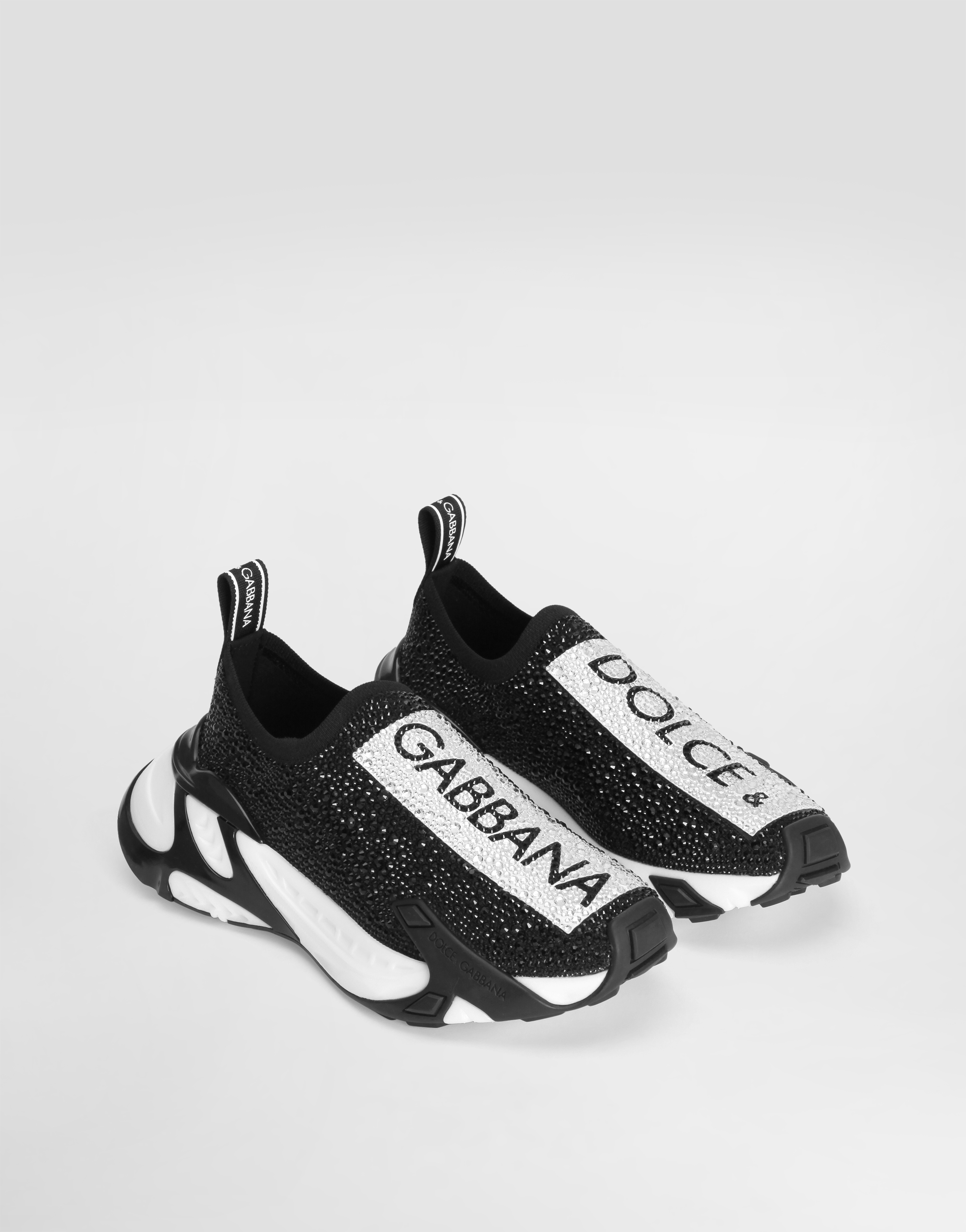 Fast sneakers with fusible rhinestones