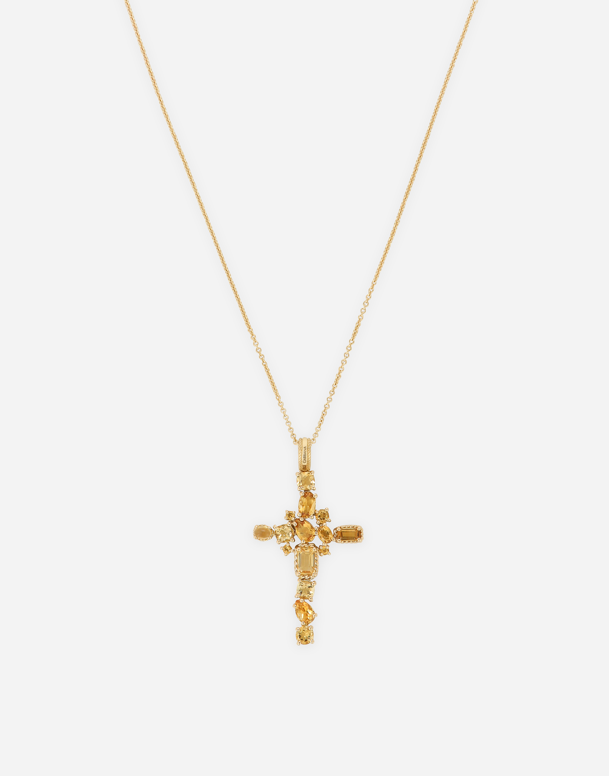 Dolce & Gabbana Anna Pendant In Yellow Gold 18kt With Citrine Quartzes In Gold