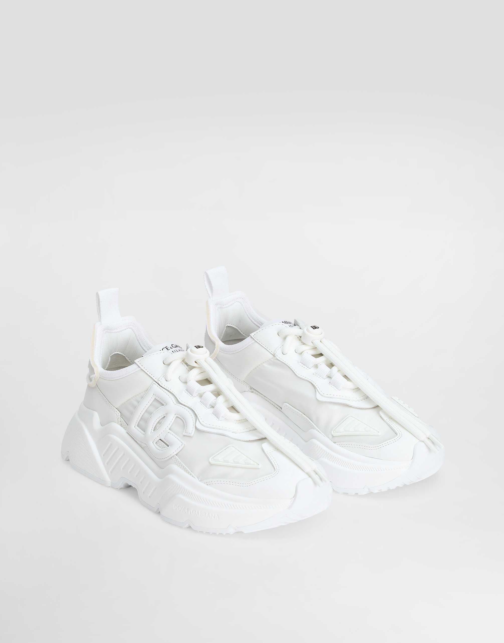 Shop Dolce & Gabbana Mixed-materials Daymaster Sneakers In White