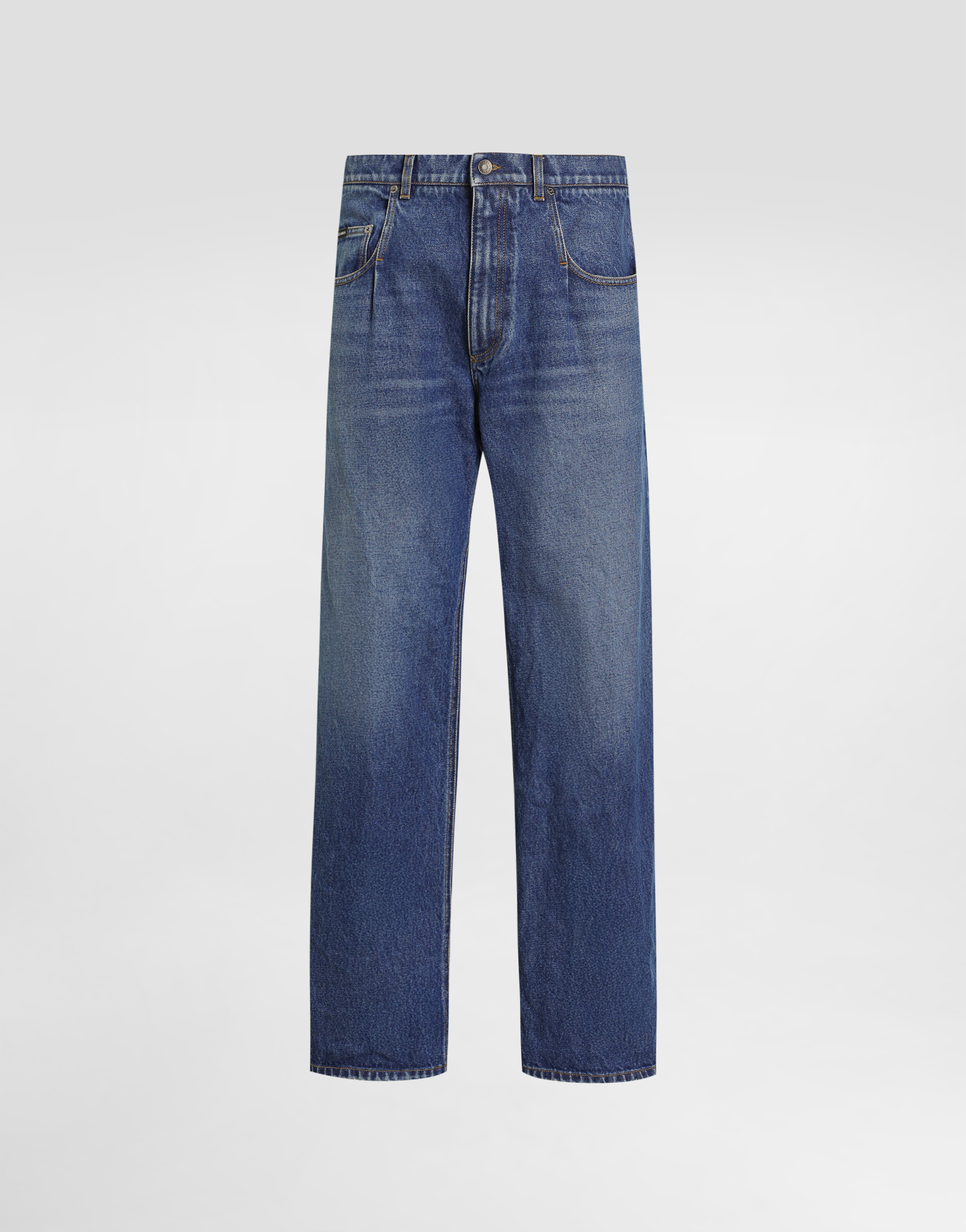 Dolce & Gabbana Jeans With Logo Patch In Blue
