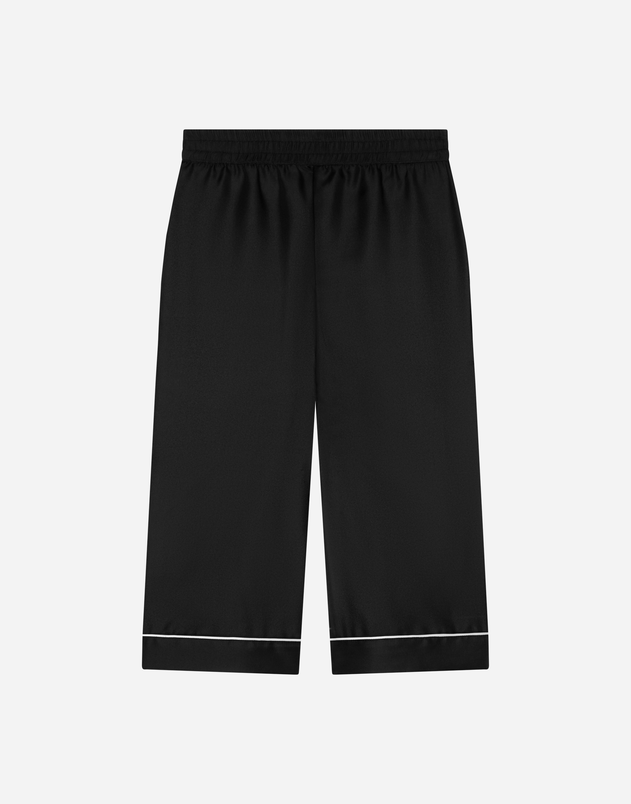 Shop Dolce & Gabbana Silk Twill Pajama Pants In Black