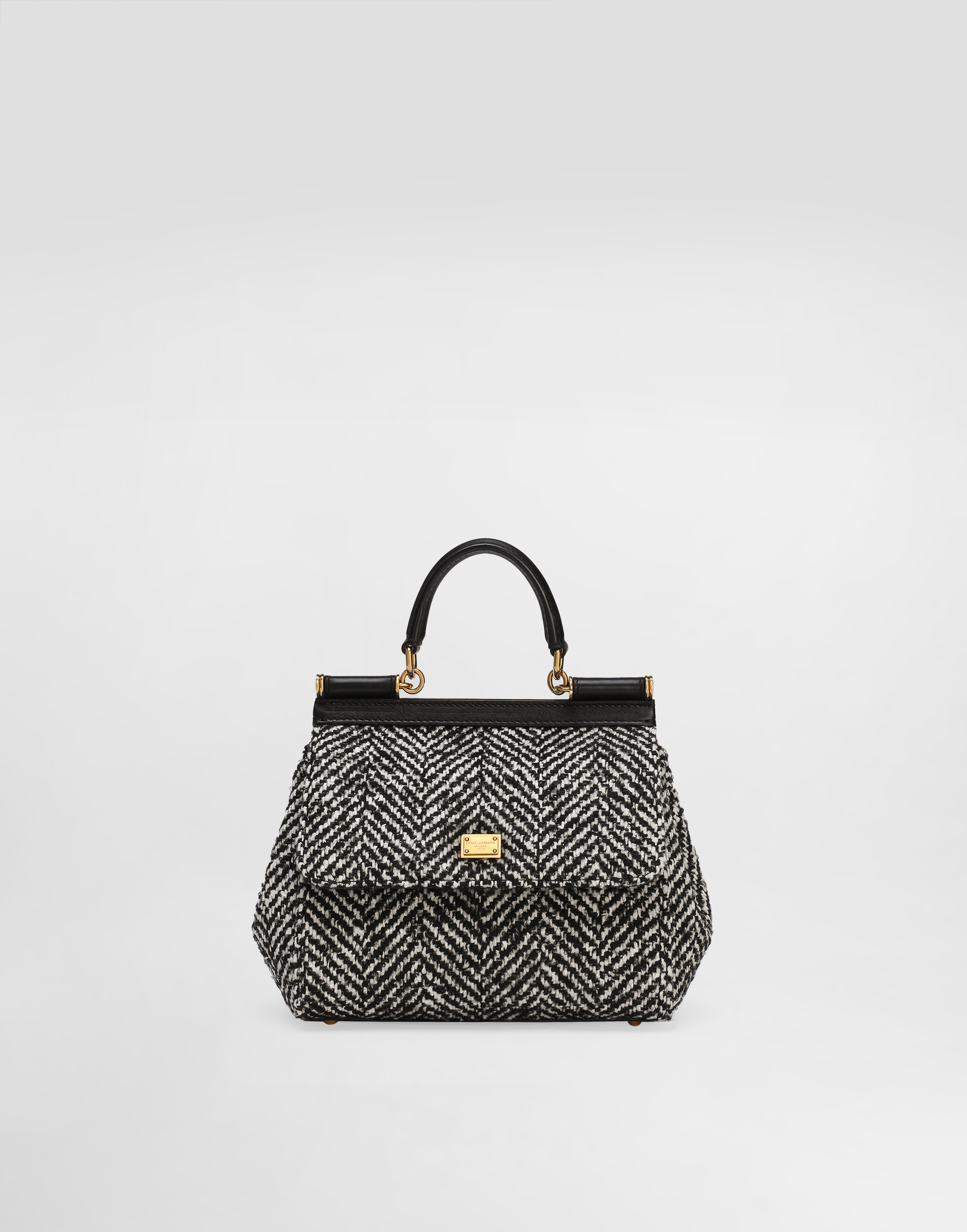 Sicily medium chevron wool handbag
