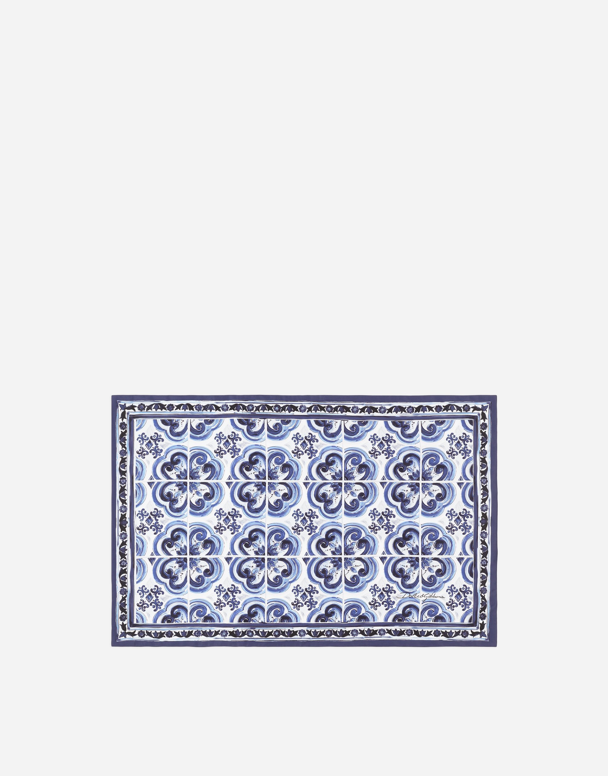 Dolce & Gabbana Set 2 Cotton Sateen Pillowcases In Blue