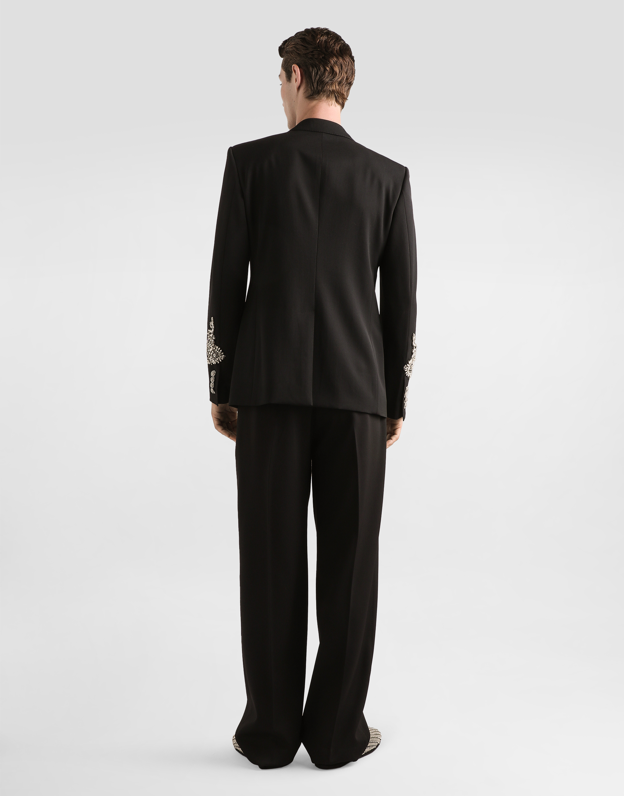 Single-breasted jacket with jewel embellishments