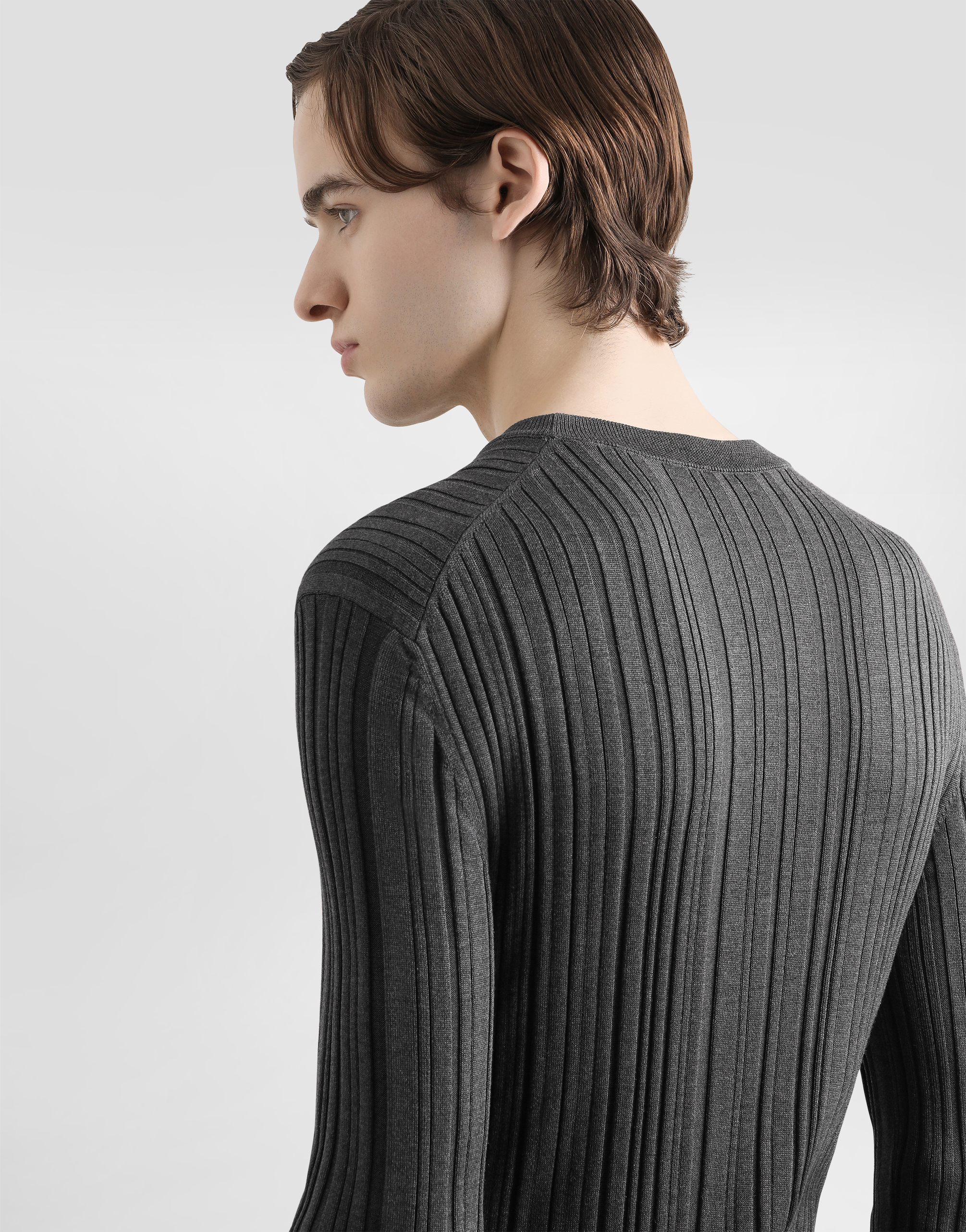 Silk crewneck pullover