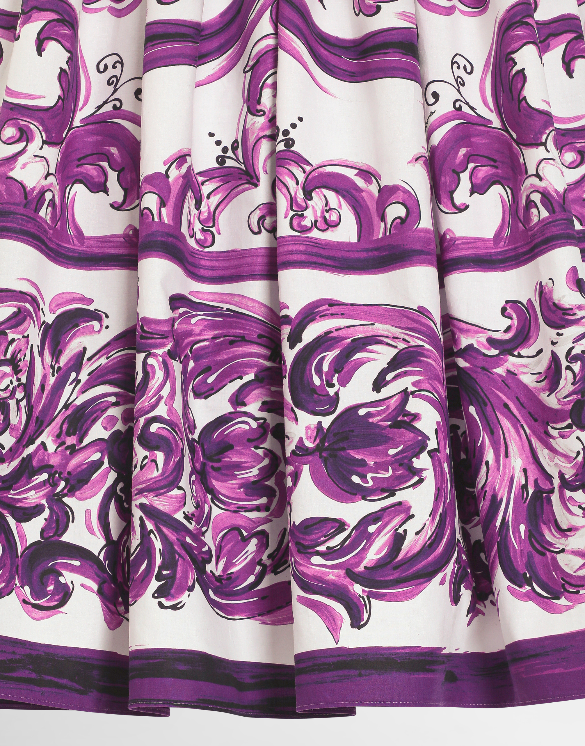 Majolica-print poplin dress
