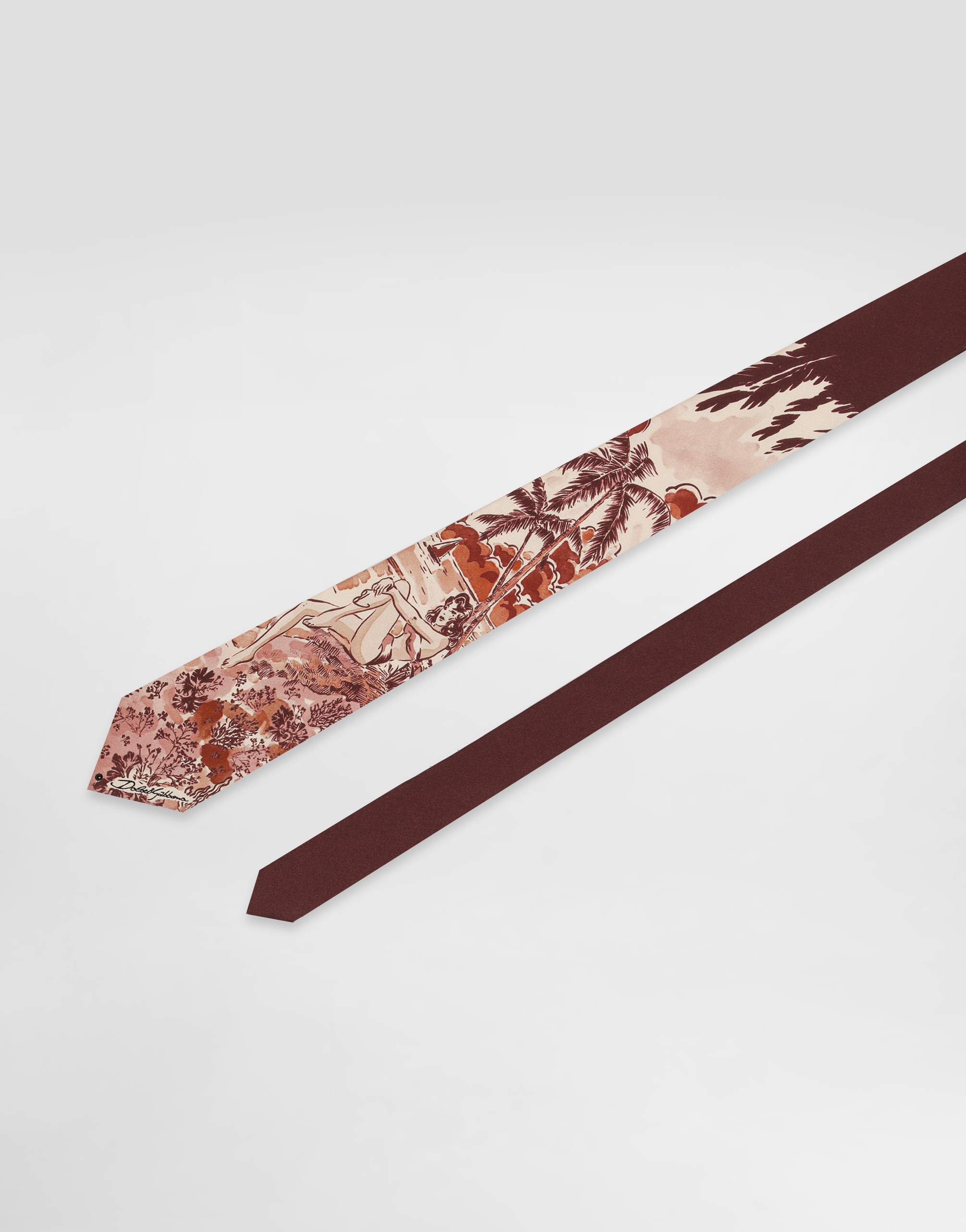 Pin-up print silk tie