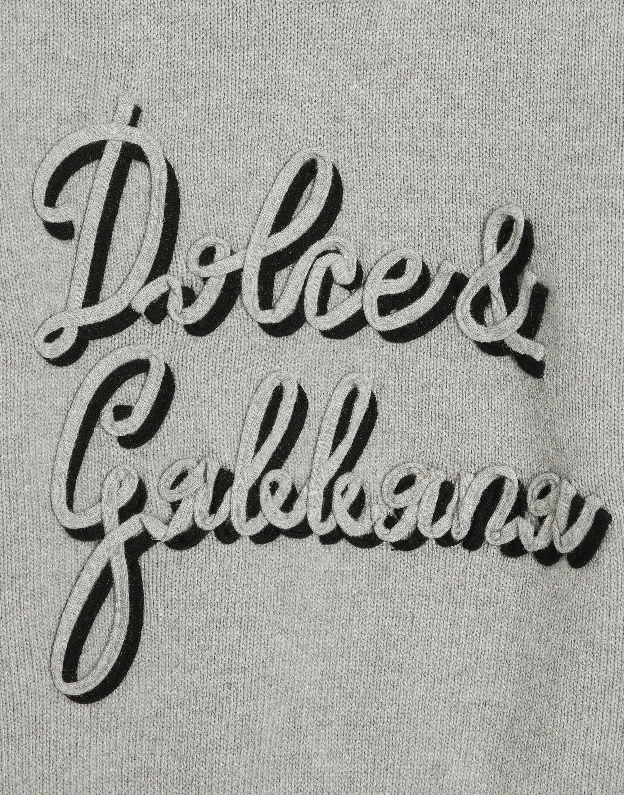 Dolce & Gabbana Wool Sweater With Embroidery In Gray