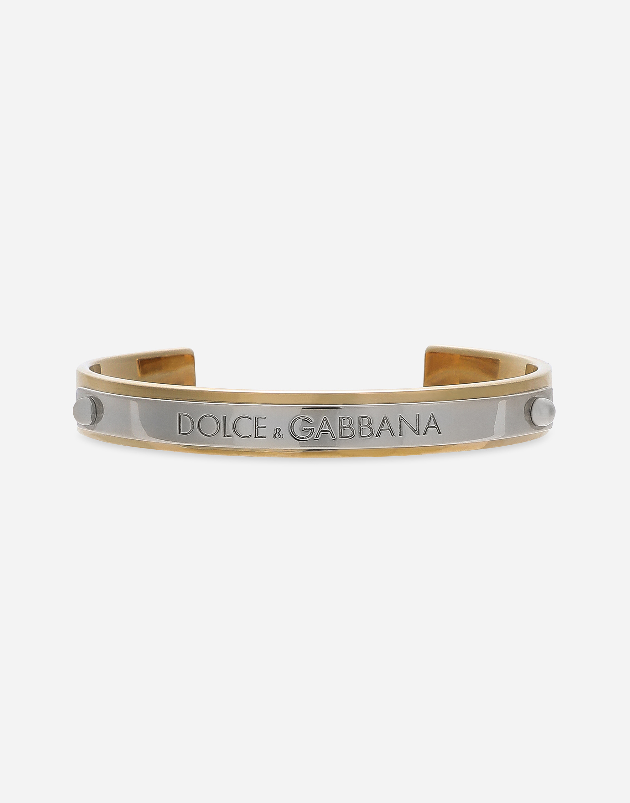 Dolce & Gabbana Rigid Bracelet With Dolce&gabbana Logo Tag In Multicolor