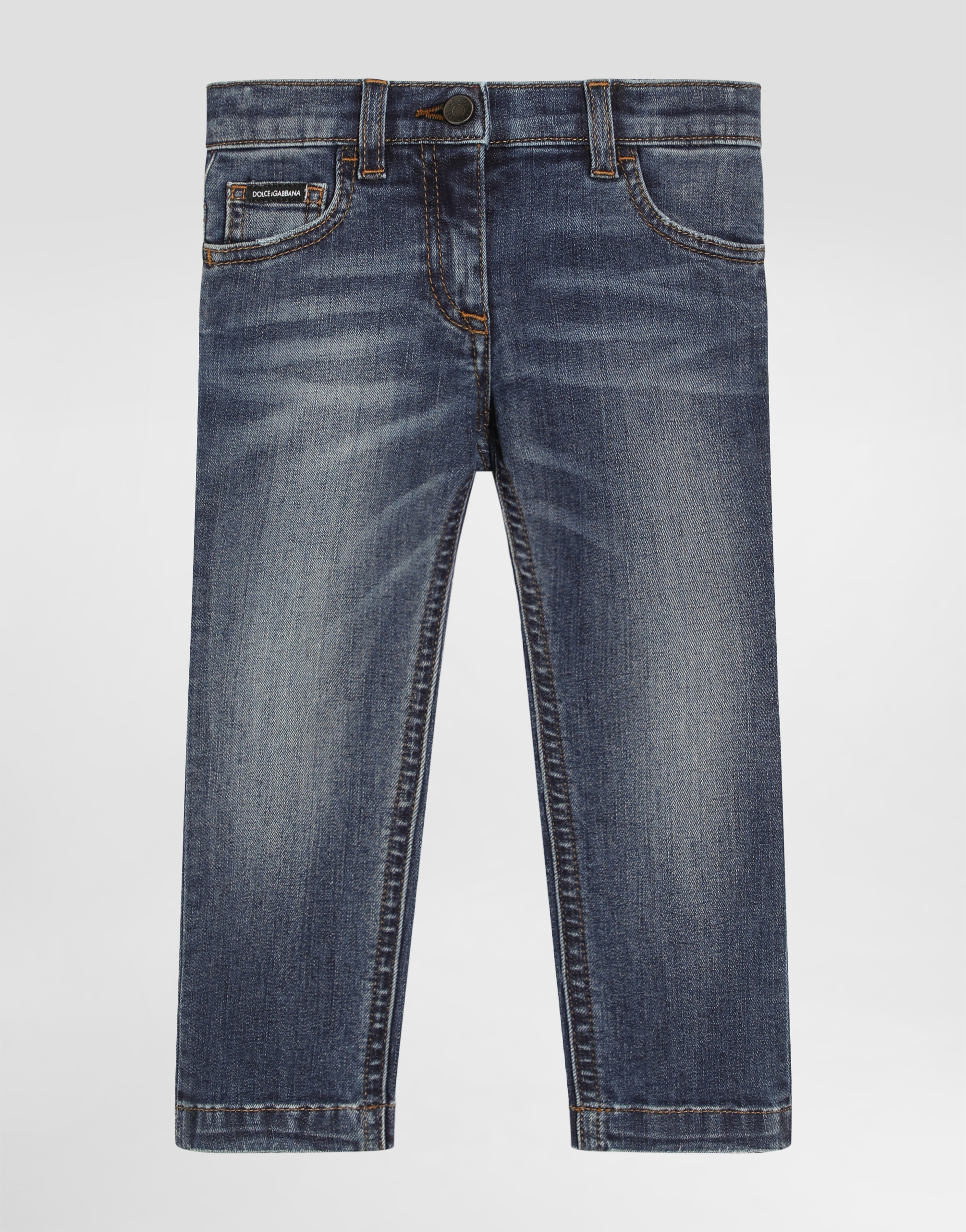 Washed stretch denim skinny jeans