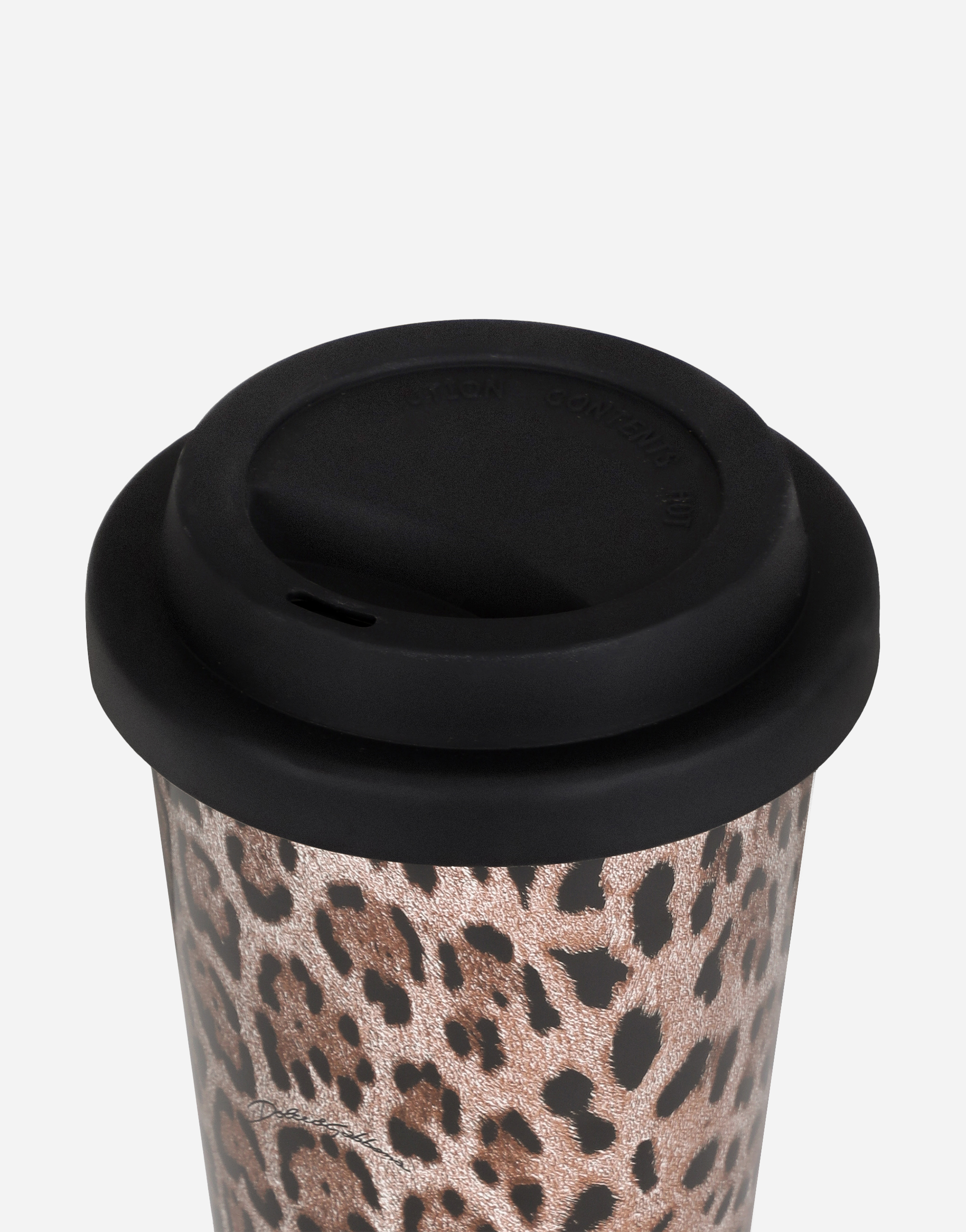 Dolce & Gabbana Ceramic Travel Mug In Brown