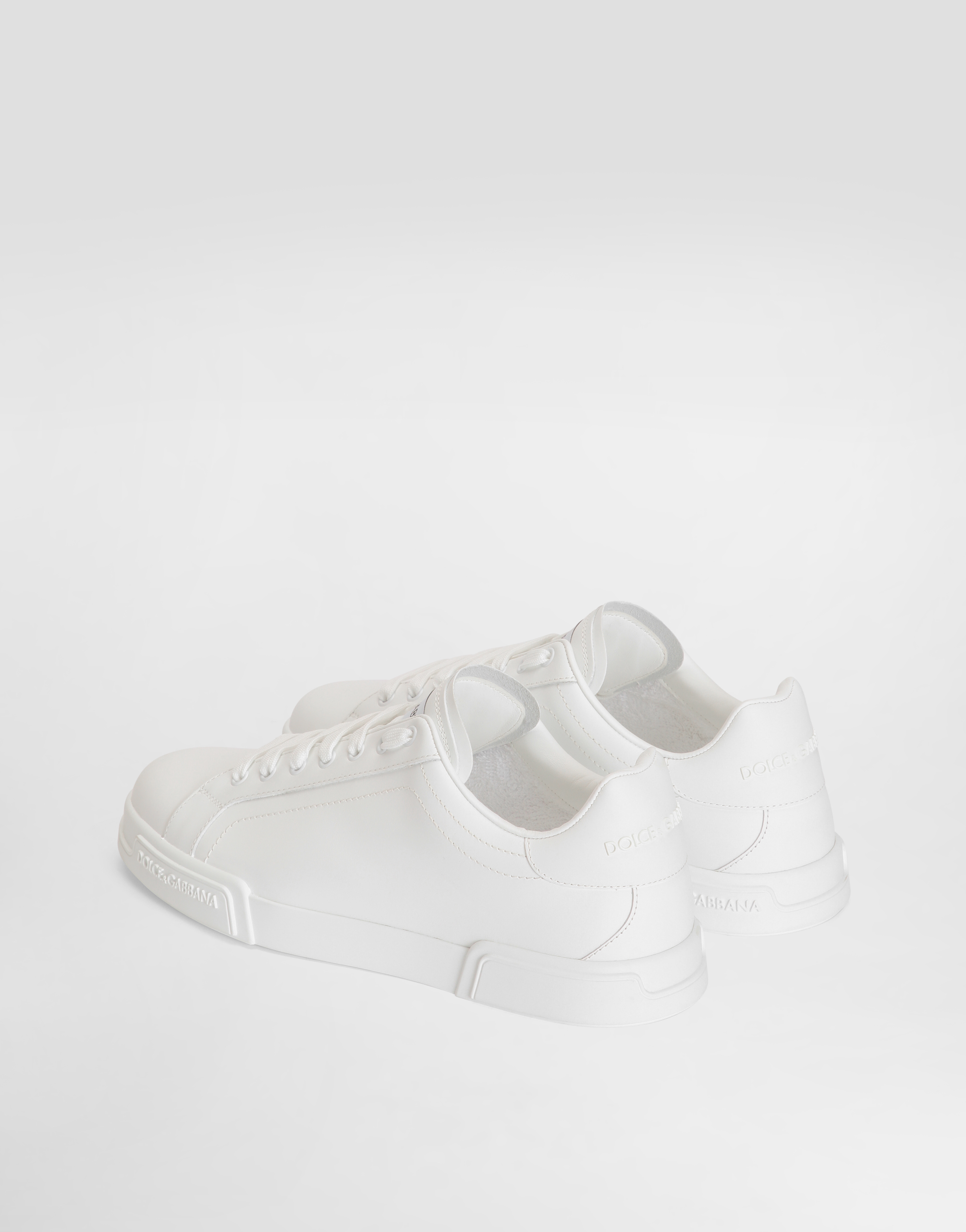 Dolce & Gabbana Portofino Light White Sneakers With Logo Patch On The Tongue And Tonal Logo Lettering On The Heel In