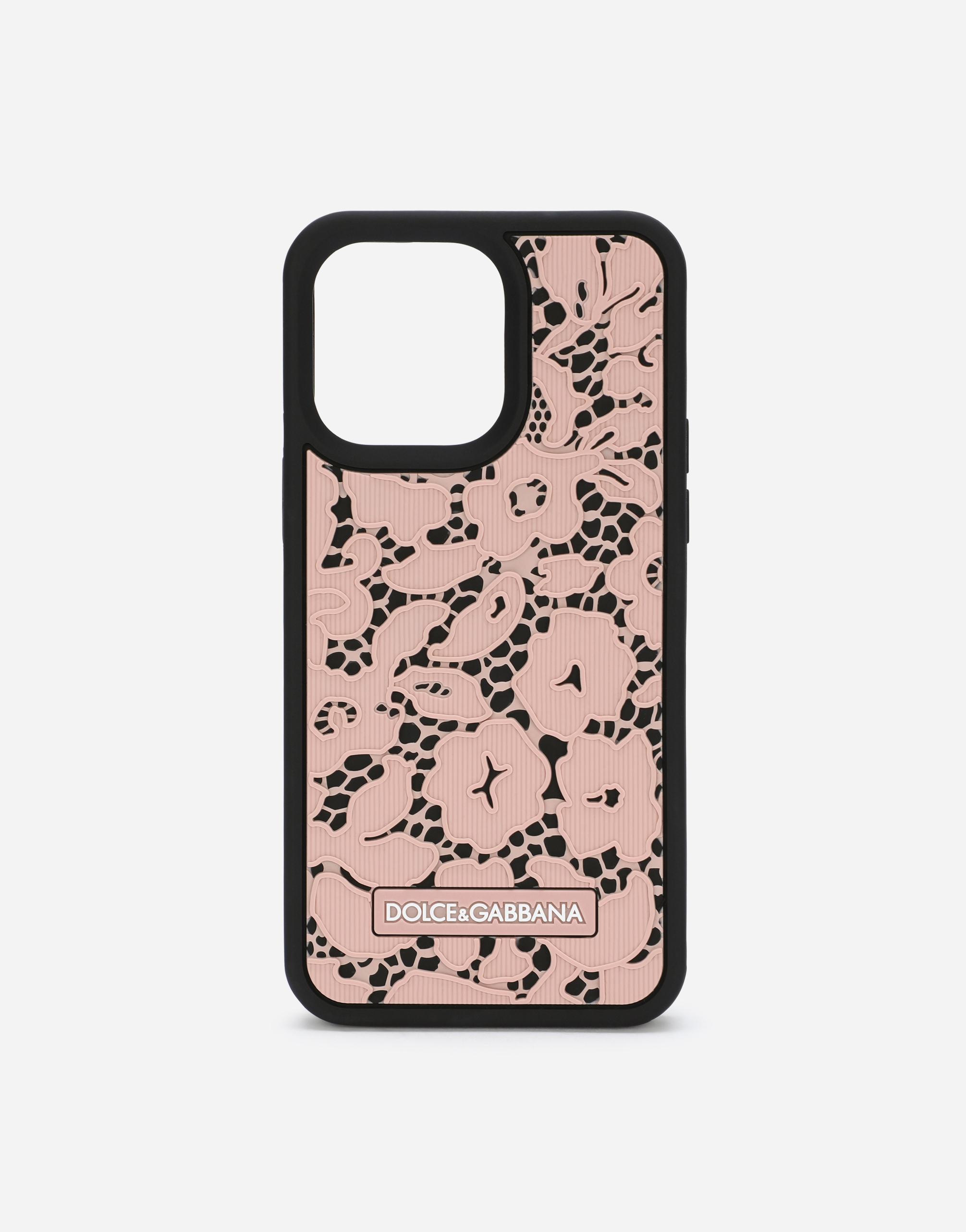 Dolce & Gabbana Logo-debossed Iphone Case In Light_pink_black