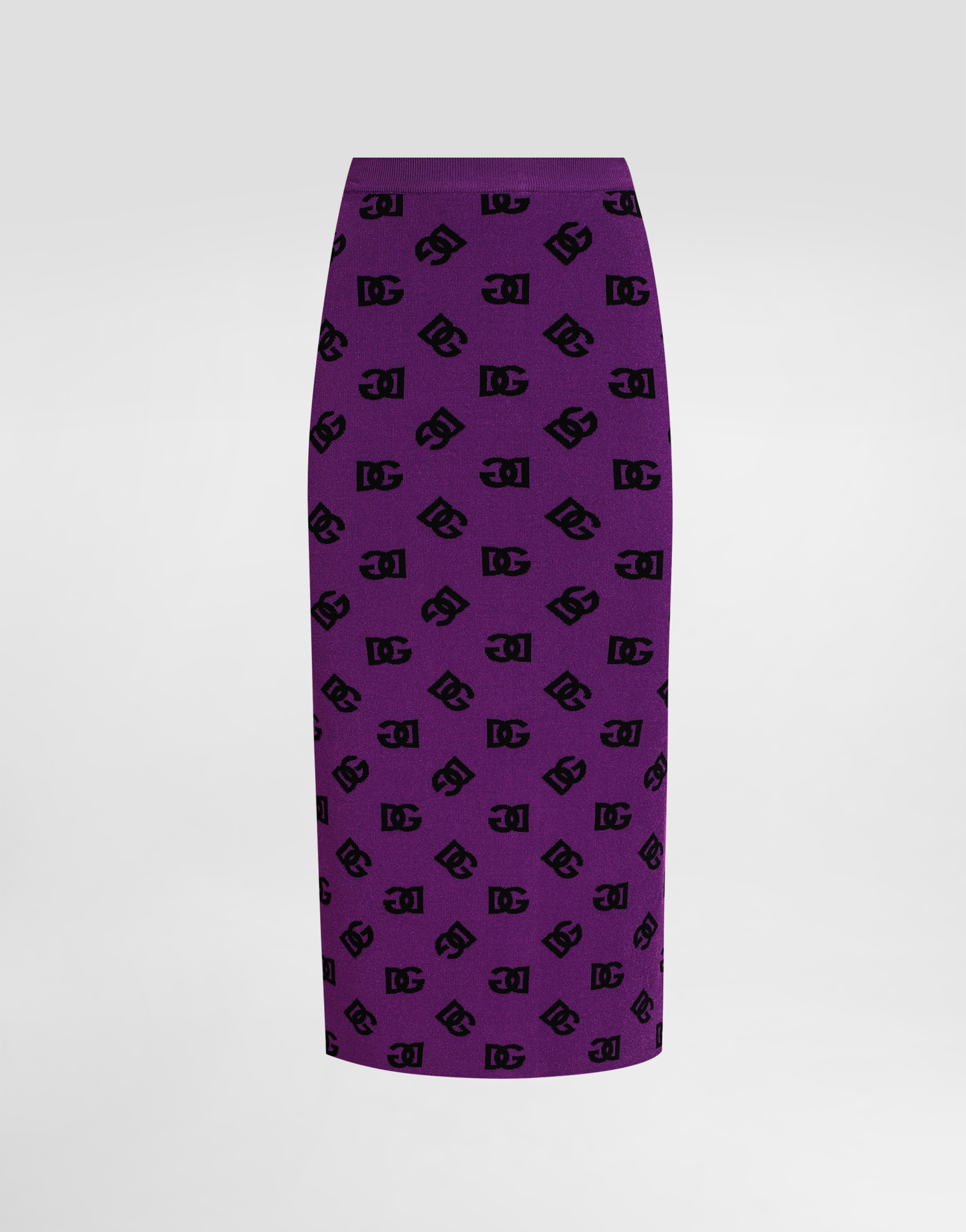 Dolce & Gabbana Logo Waistband Skirt Back Slit In Multi