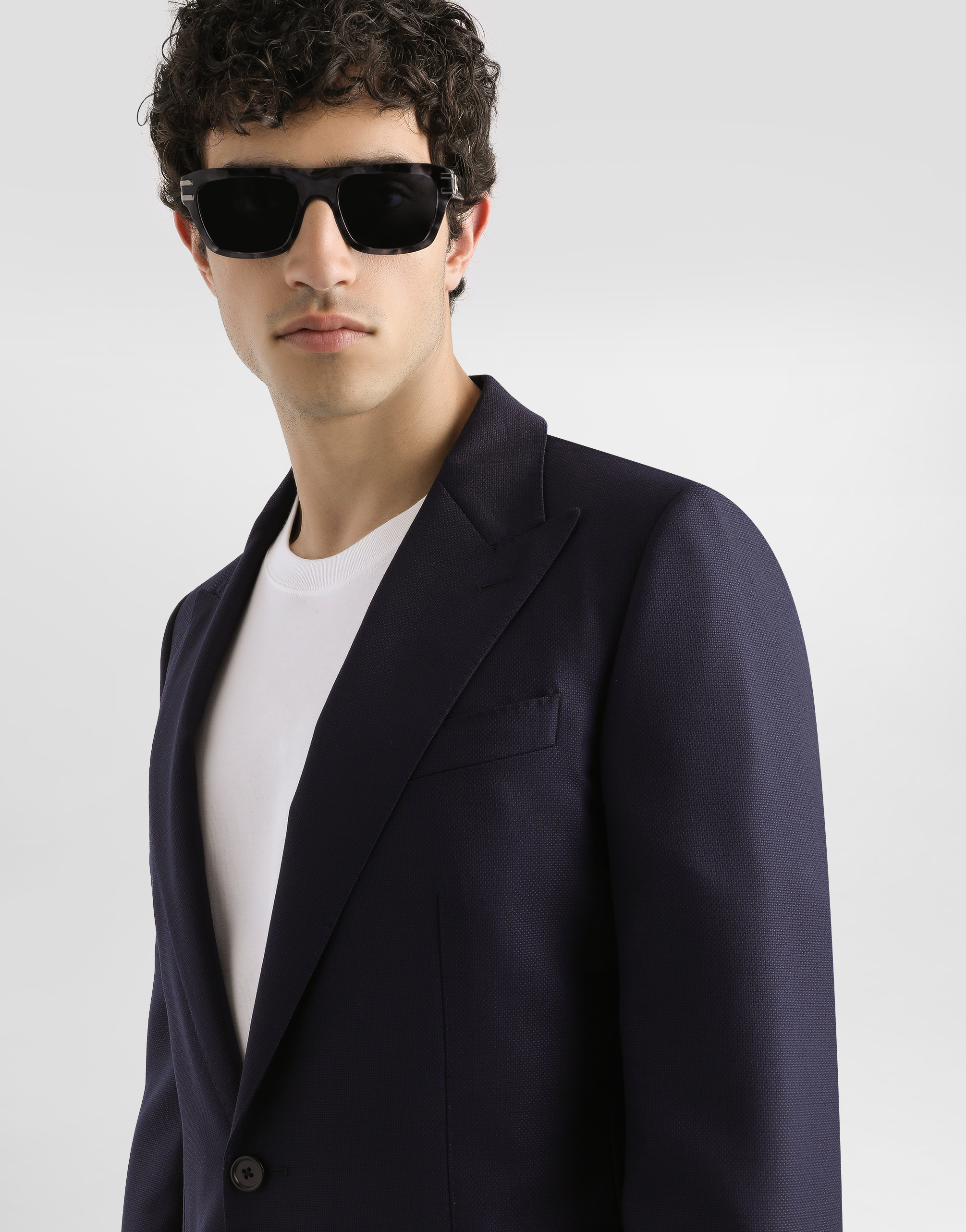 Dolce & Gabbana Single-breasted Taormina Wool Jacket In Blue