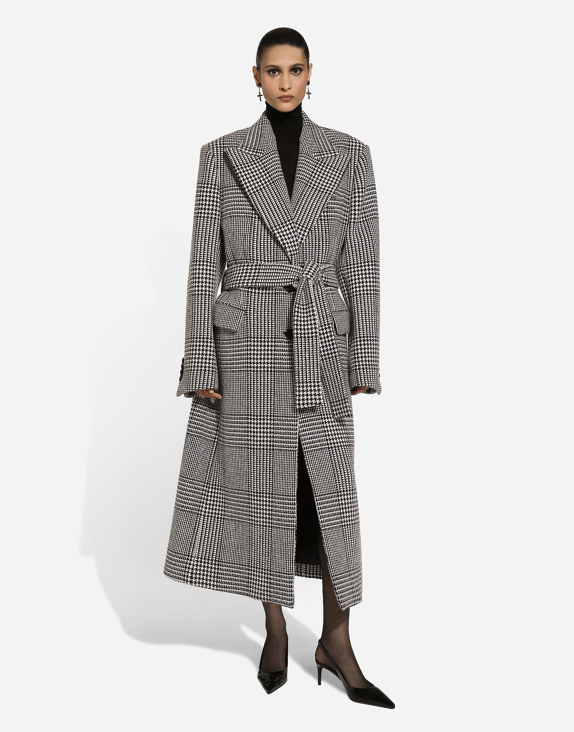 Dolce & Gabbana Check-pattern Coat In Multicolor