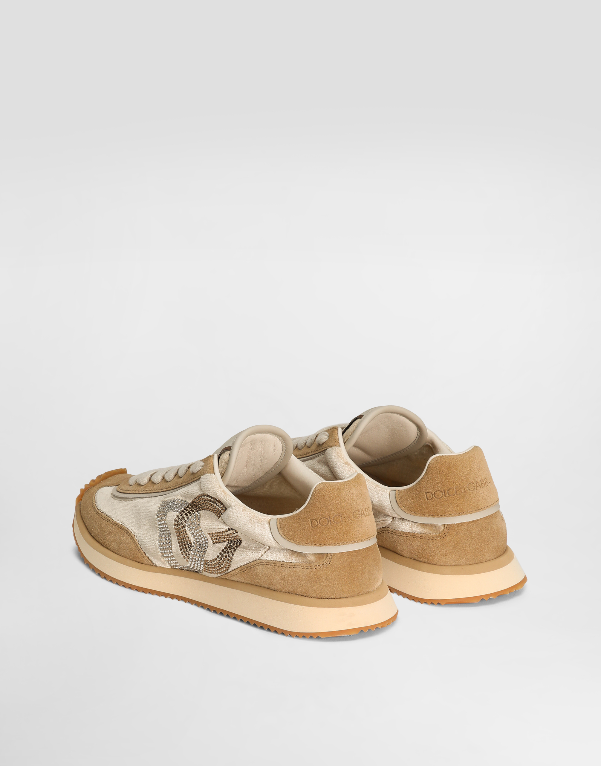Dolce & Gabbana Low Top Sneakers With Dg Cushion Style In Beige