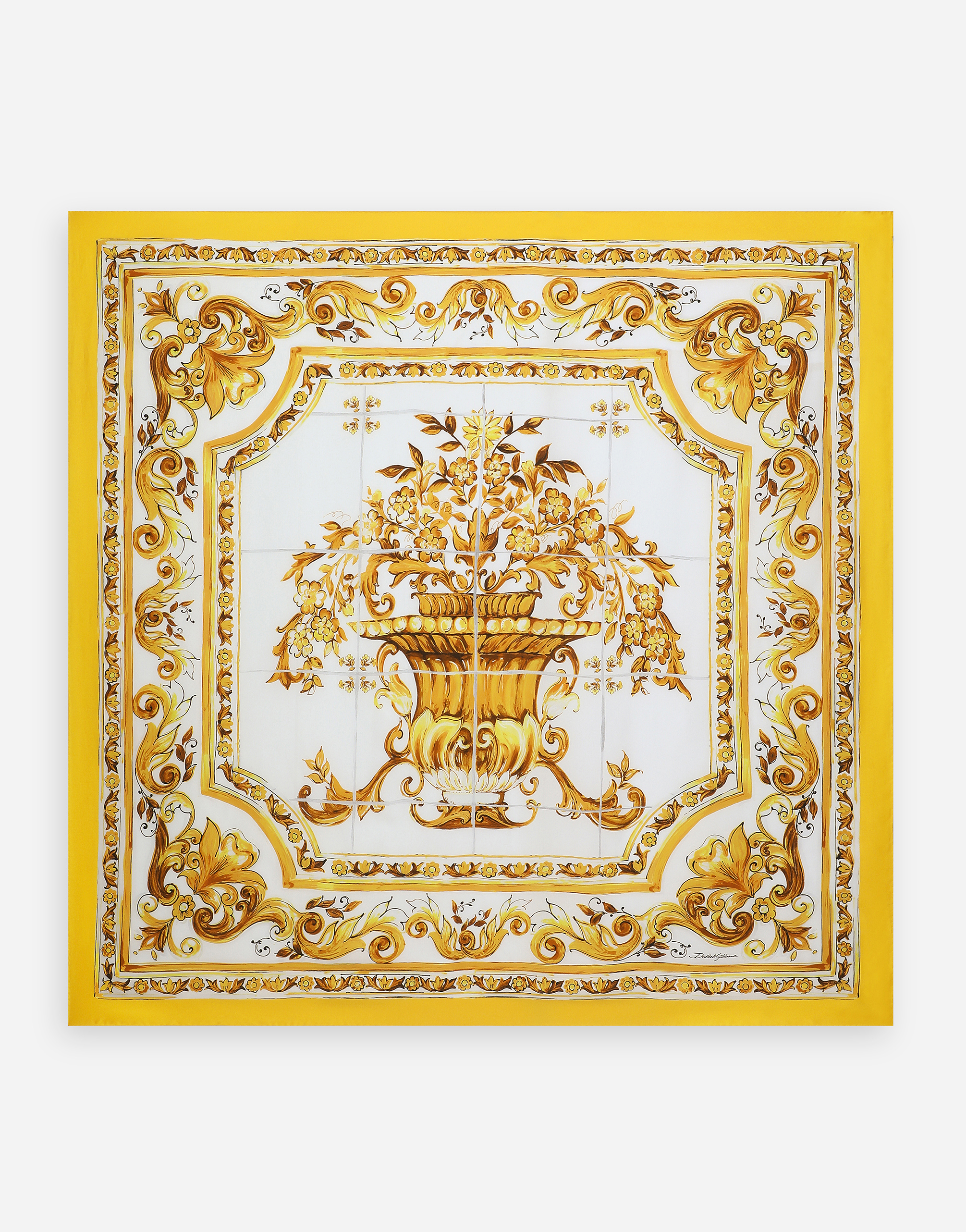 Dolce & Gabbana Large Majolica-print Silk Twill Scarf (140x140) - Woman Scarves And Silks Print Silk Onesize