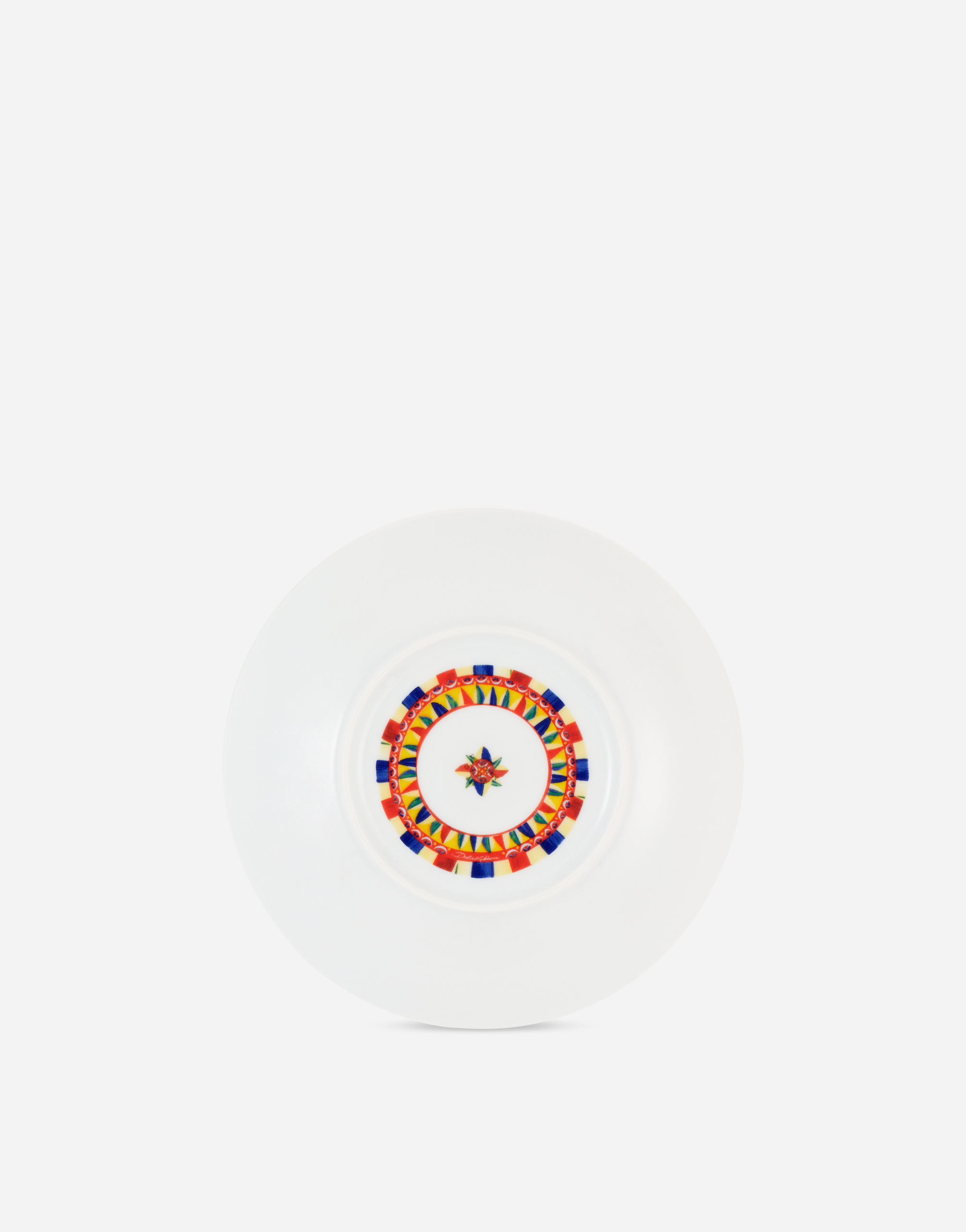Dolce & Gabbana Set 2 Porcelain Dessert Plates In Multicolor