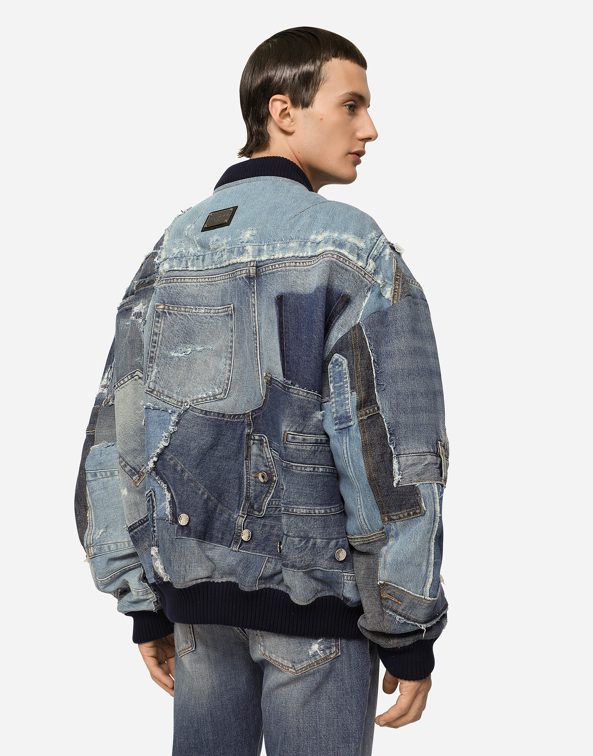 DOLCE & GABBANA STRETCH PATCHWORK DENIM JACKET