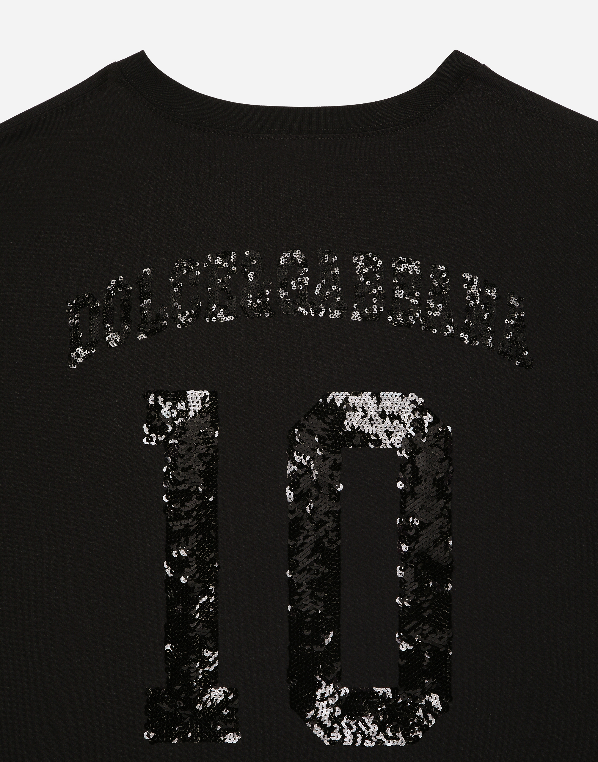 Shop Dolce & Gabbana Short-sleeved T-shirt With Sequin Embellishment In Black