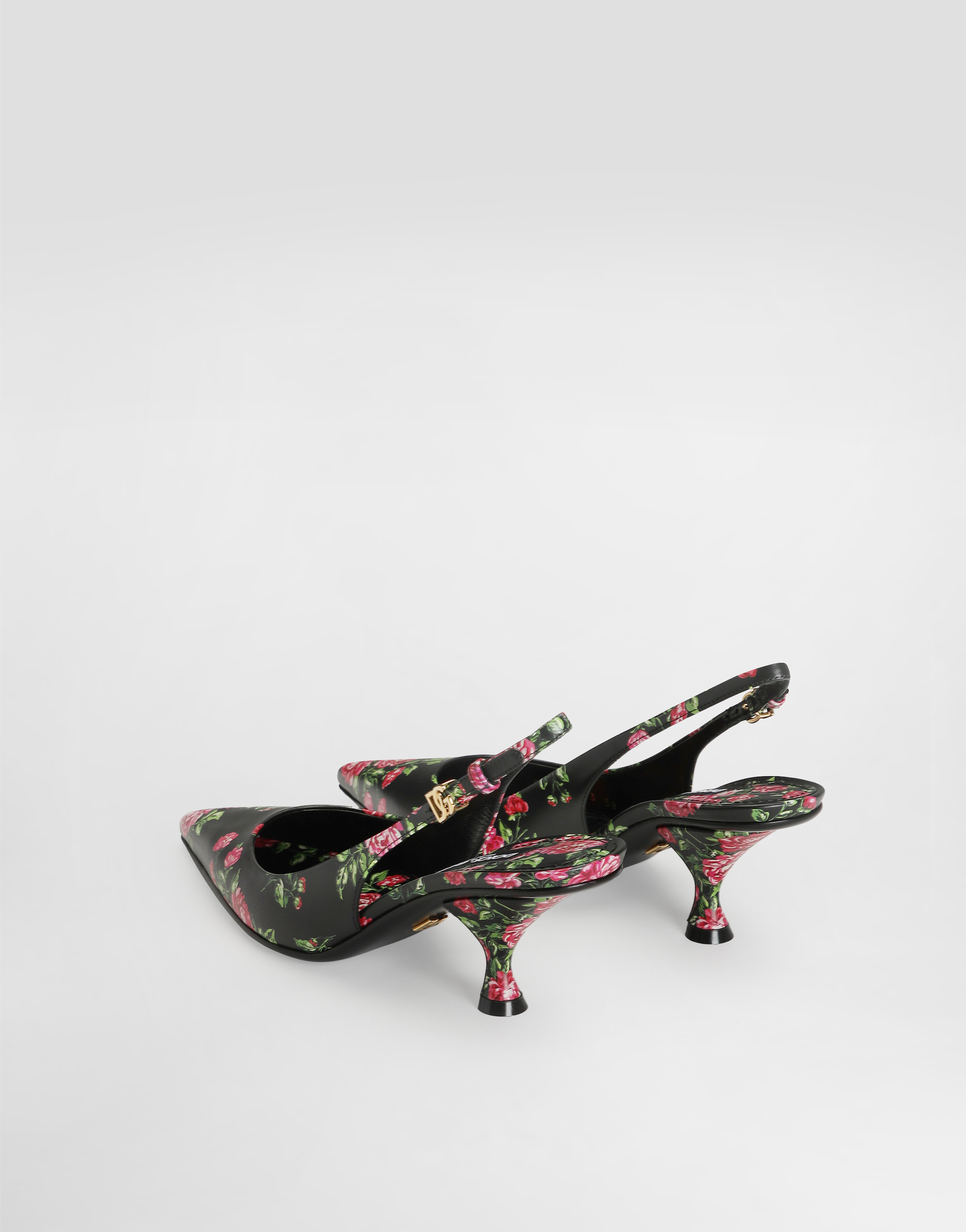 Dolce & Gabbana Women Lollo Slingback In Printed Leather In Multi