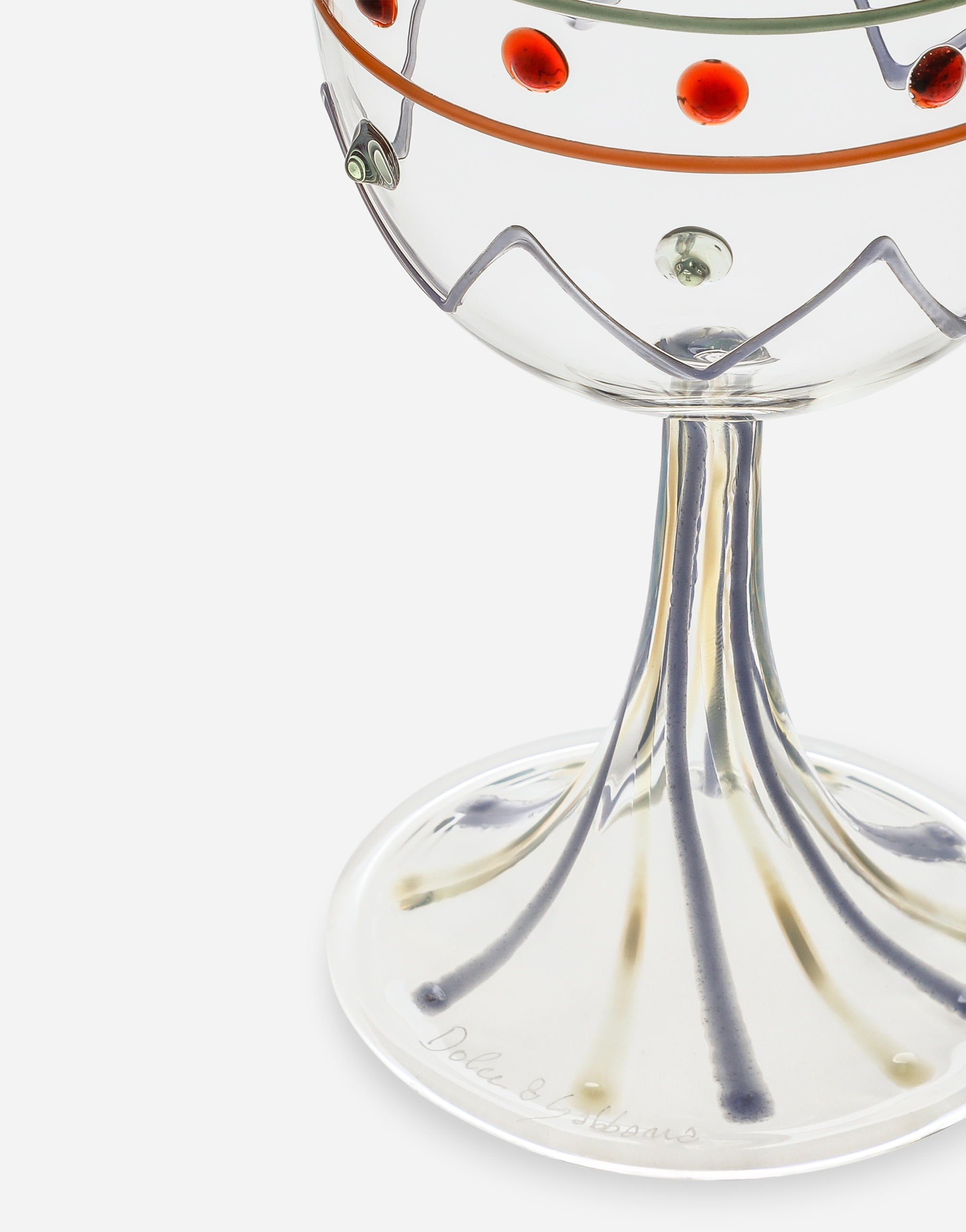 Dolce & Gabbana White Wine Glass In Multicolor