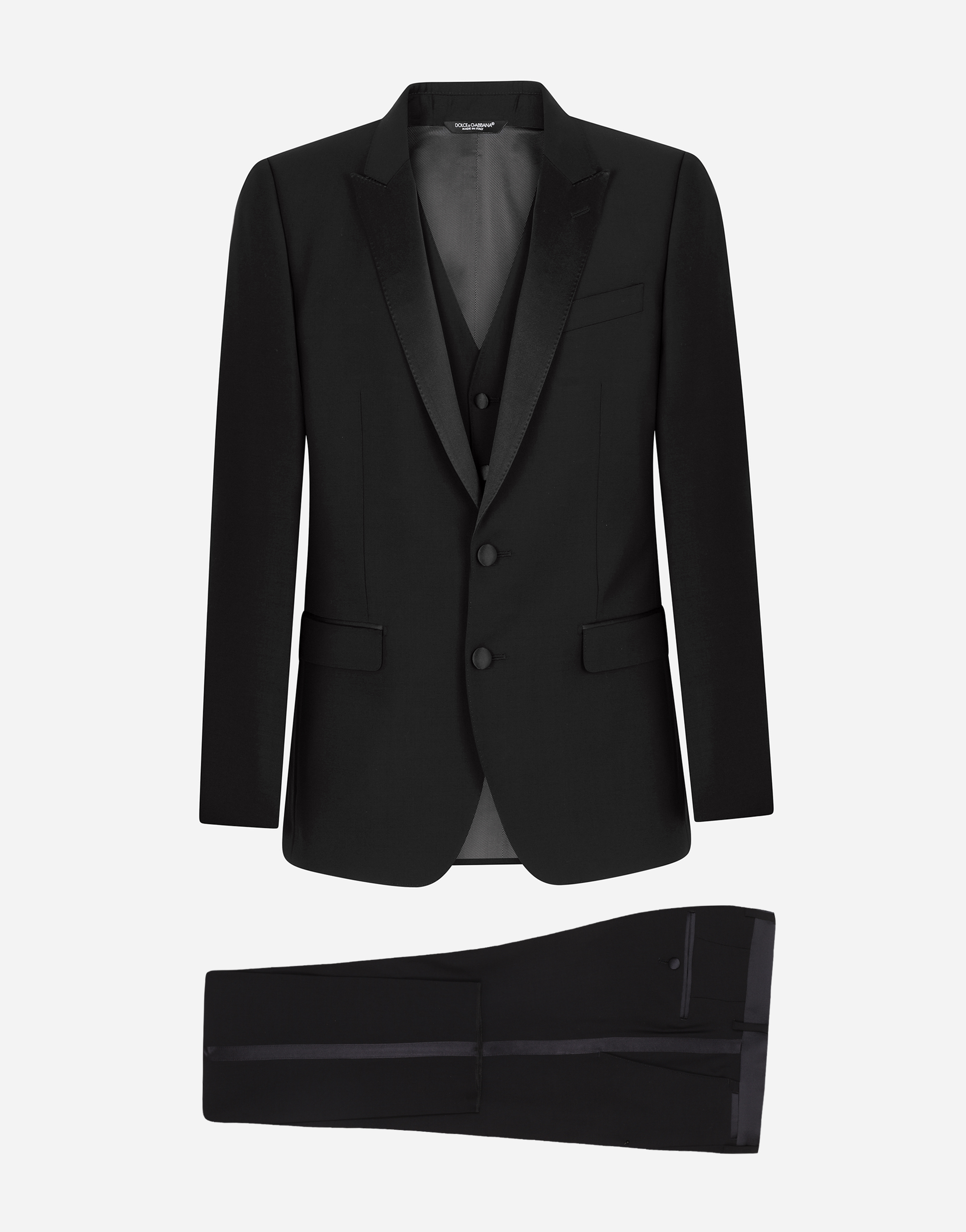 Dolce & Gabbana Male Blue Wool And Silk Martini-Fit Tuxedo Suit - Man Suits And Blazers Size 52