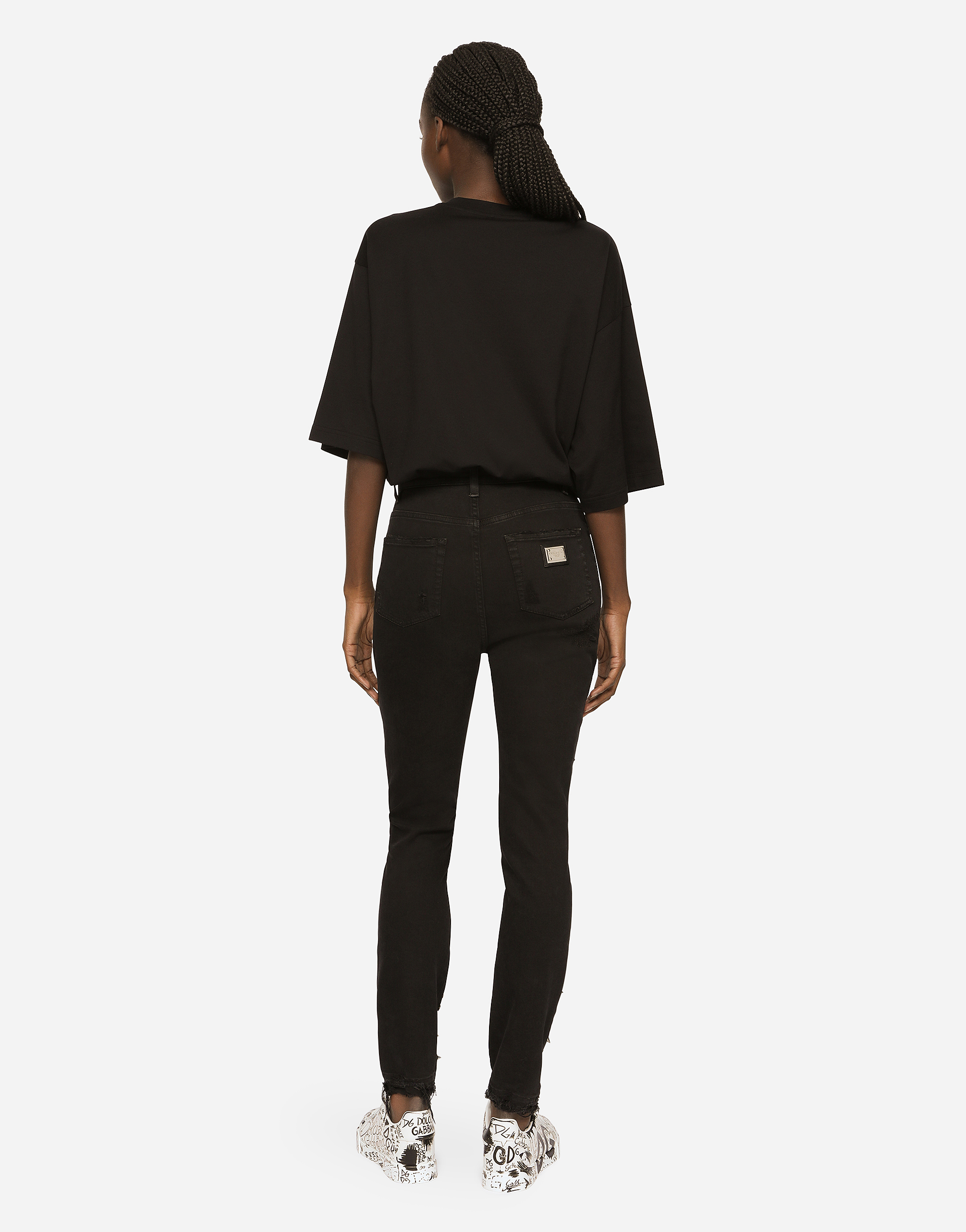 Dolce & Gabbana Audrey Studded Skinny Jeans In Multicolor