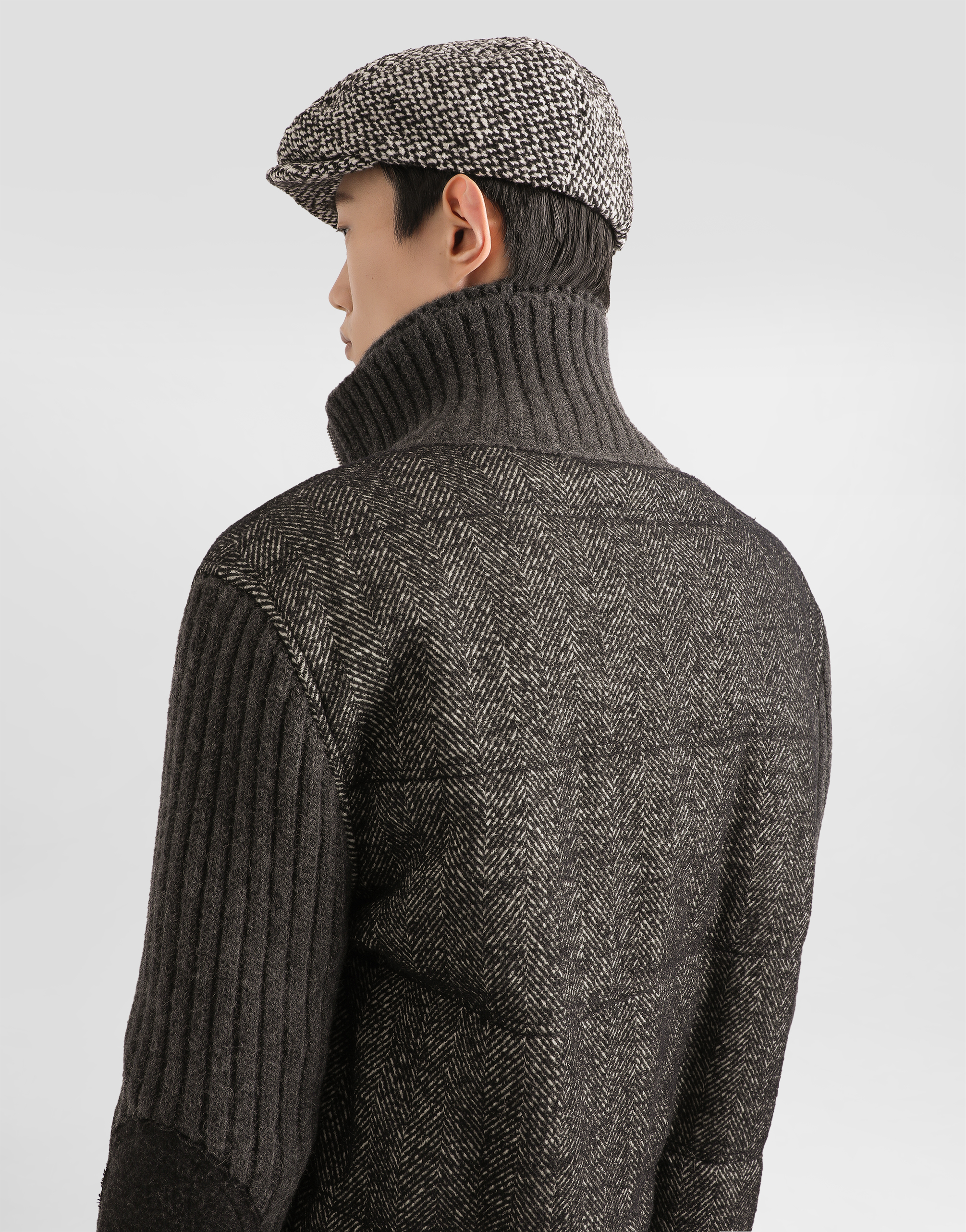 Knitted houndstooth jacket