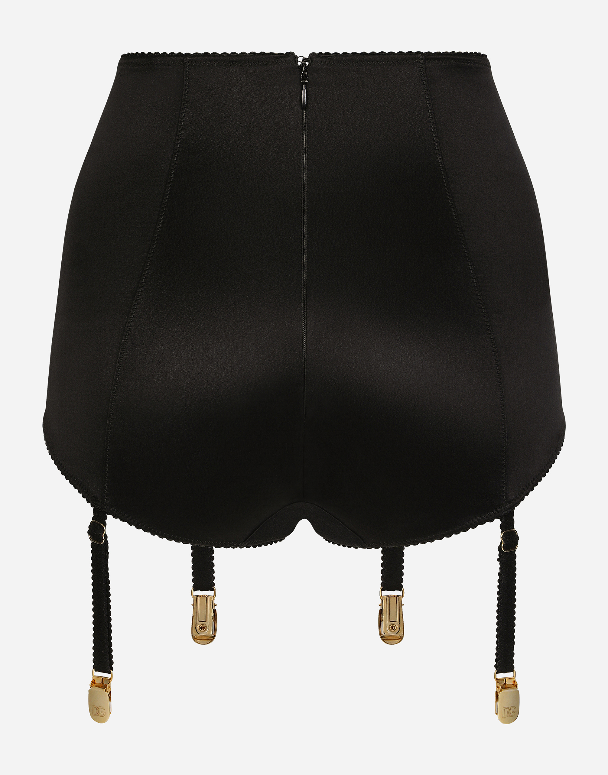 Dolce & Gabbana Satin Culottes With Suspenders In Black