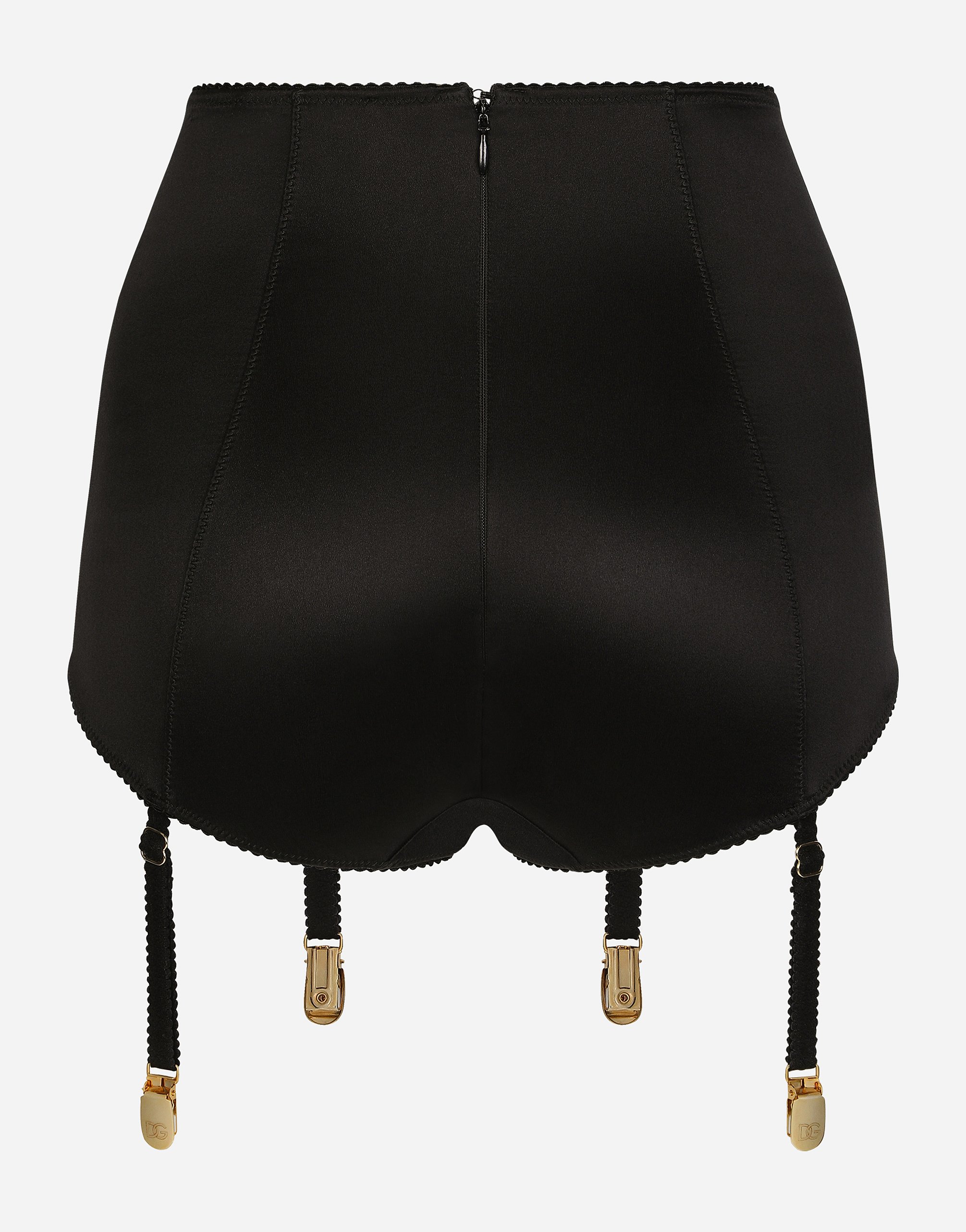 Dolce & Gabbana Satin Culottes With Suspenders In Black