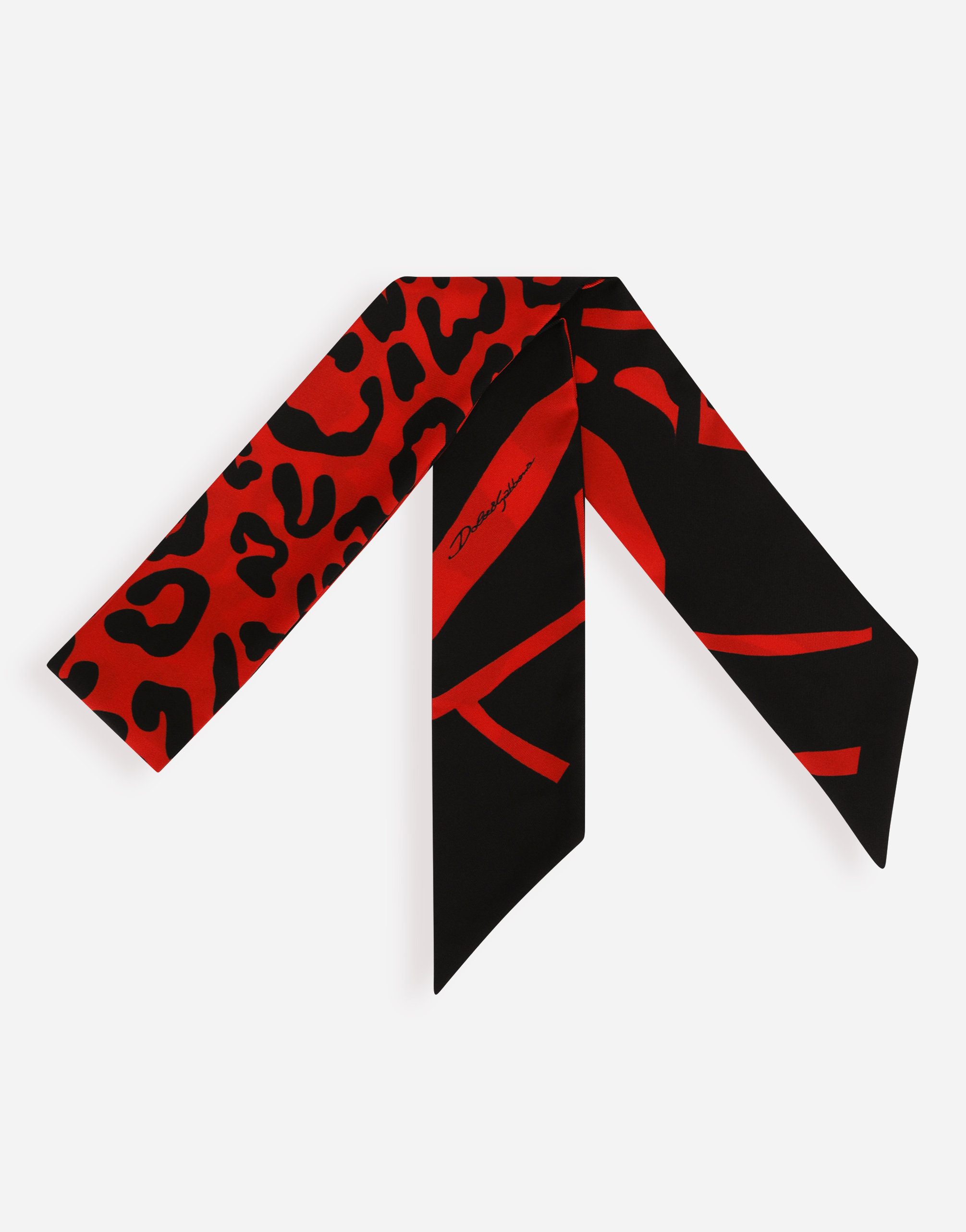 DOLCE & GABBANA LEOPARD-PRINT TWILL HEADSCARF