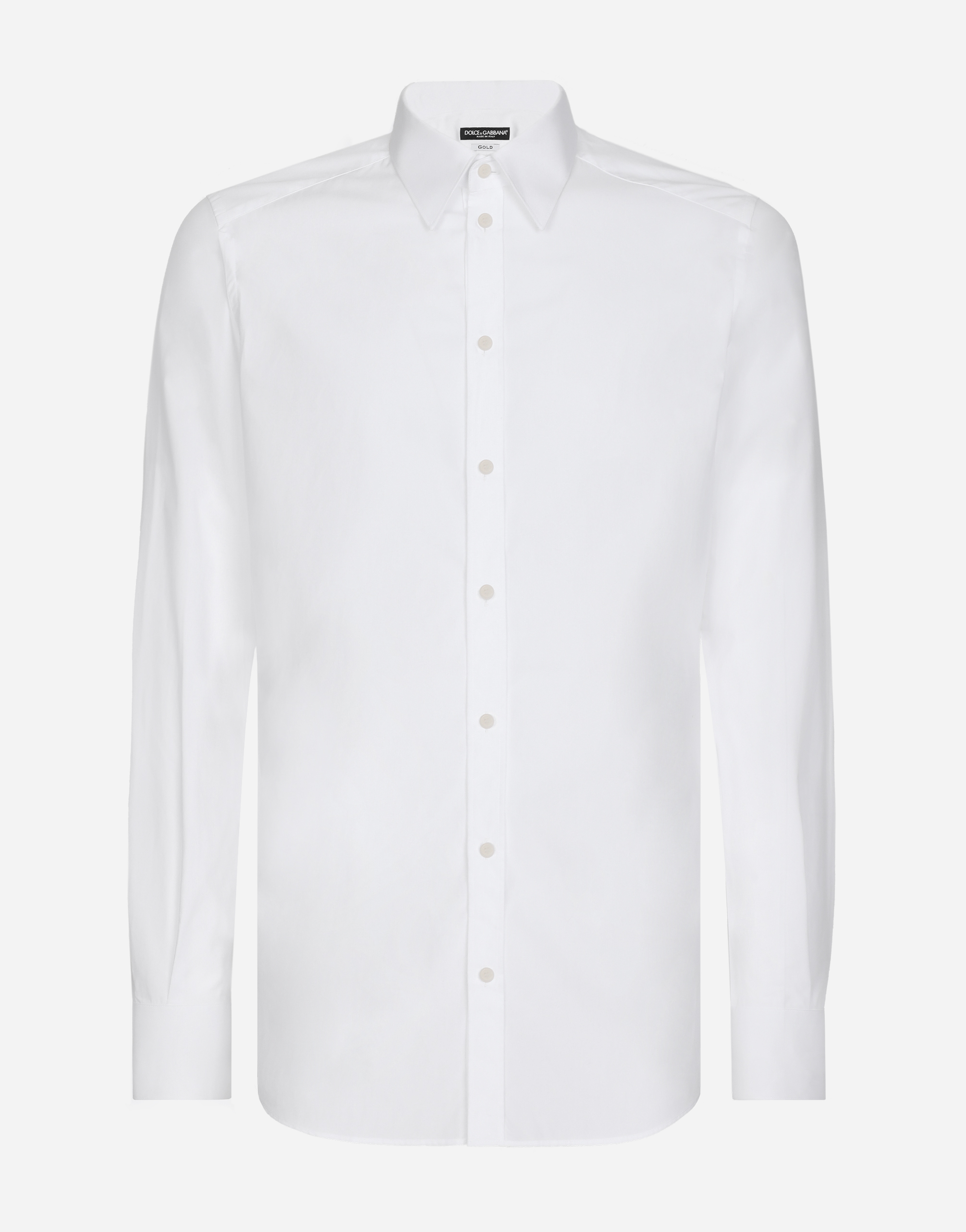 Shop Dolce & Gabbana Cotton Gold-fit Shirt In White