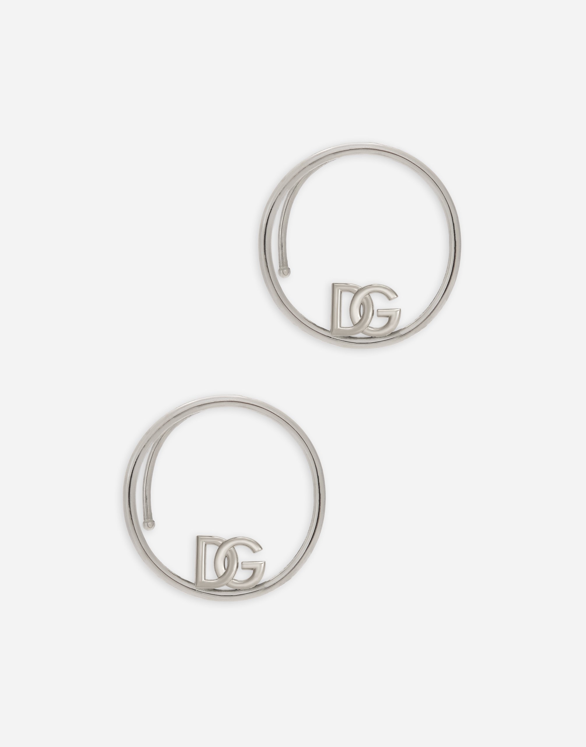 Dolce & Gabbana Dg-logo Ear Cuffs In Silver_palladium